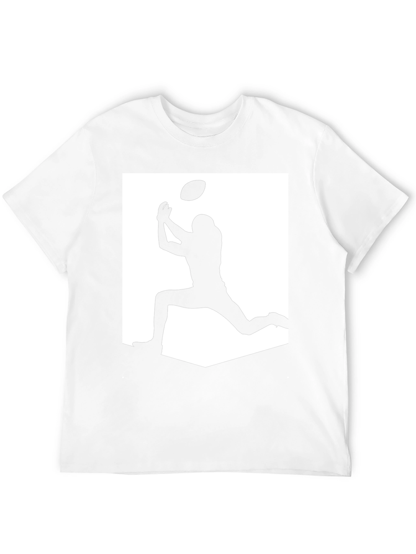 Football Silhouette Graphic Tee - Black Casual Shirt