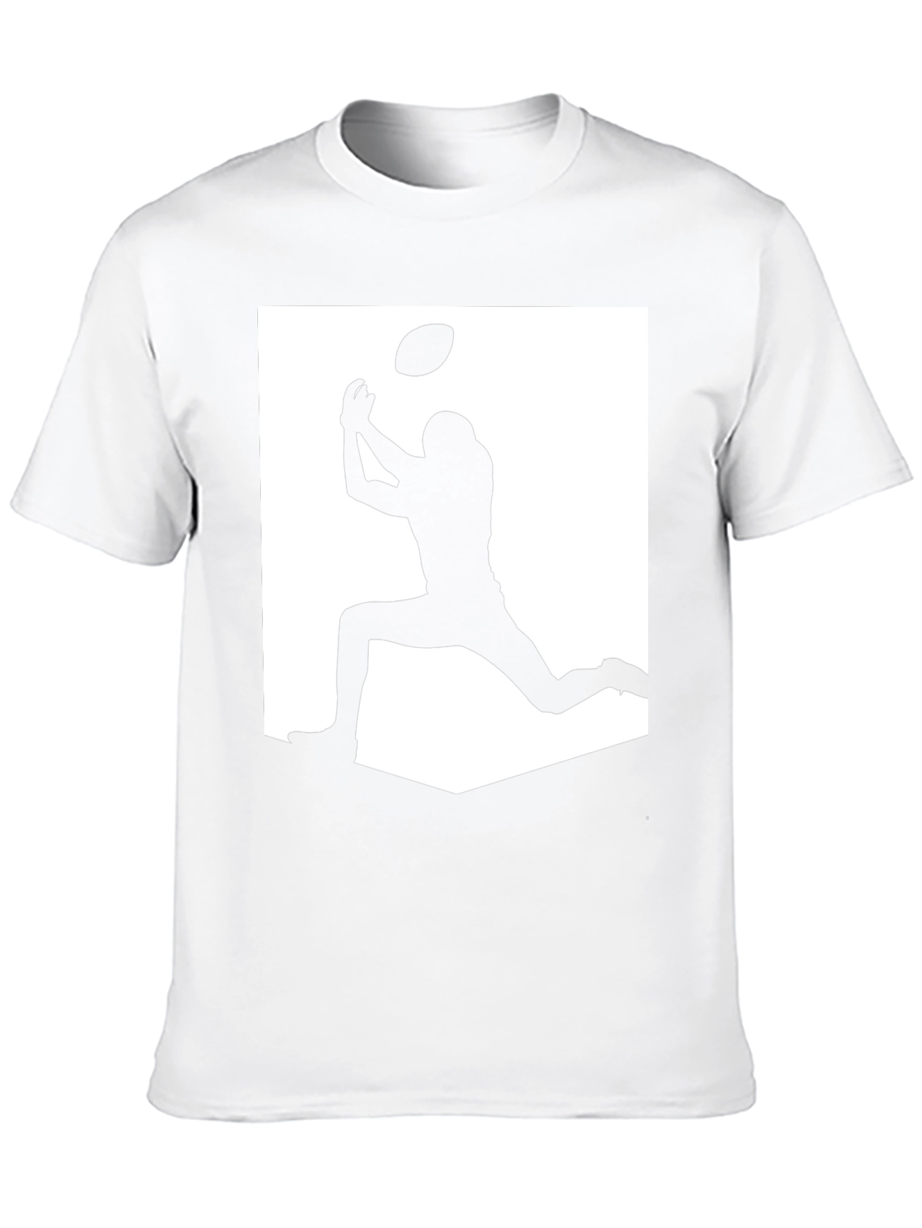 Football Silhouette Graphic Tee - Black Casual Shirt