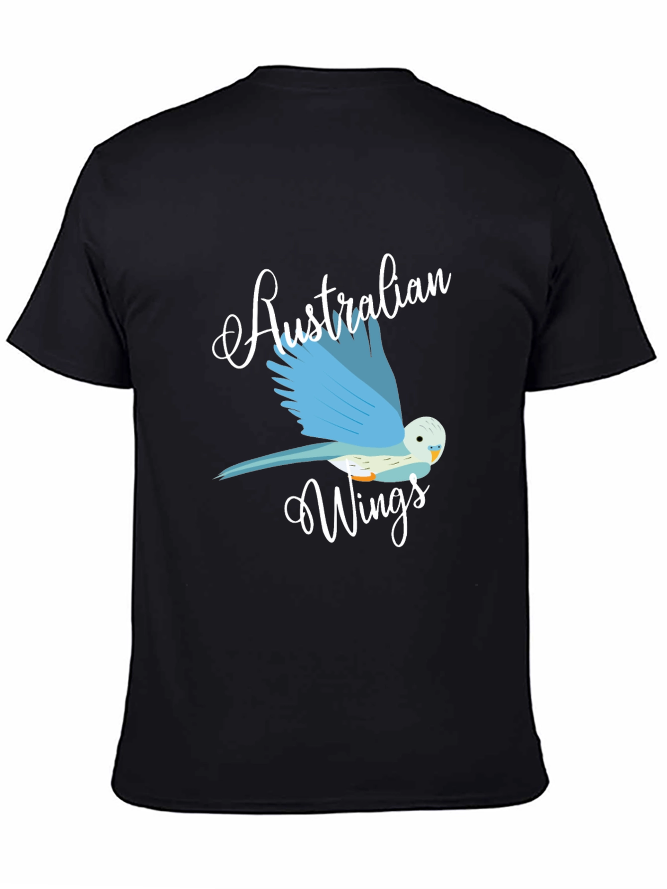Australian Wings Graphic Tee - Black Cotton T-Shirt