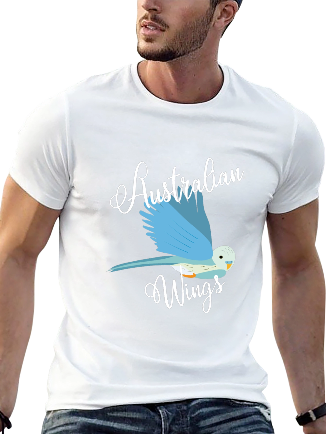 Australian Wings Graphic Tee - Black Cotton T-Shirt