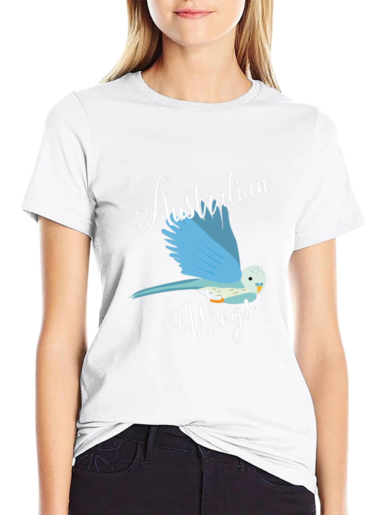 Australian Wings Graphic Tee - Black Cotton T-Shirt