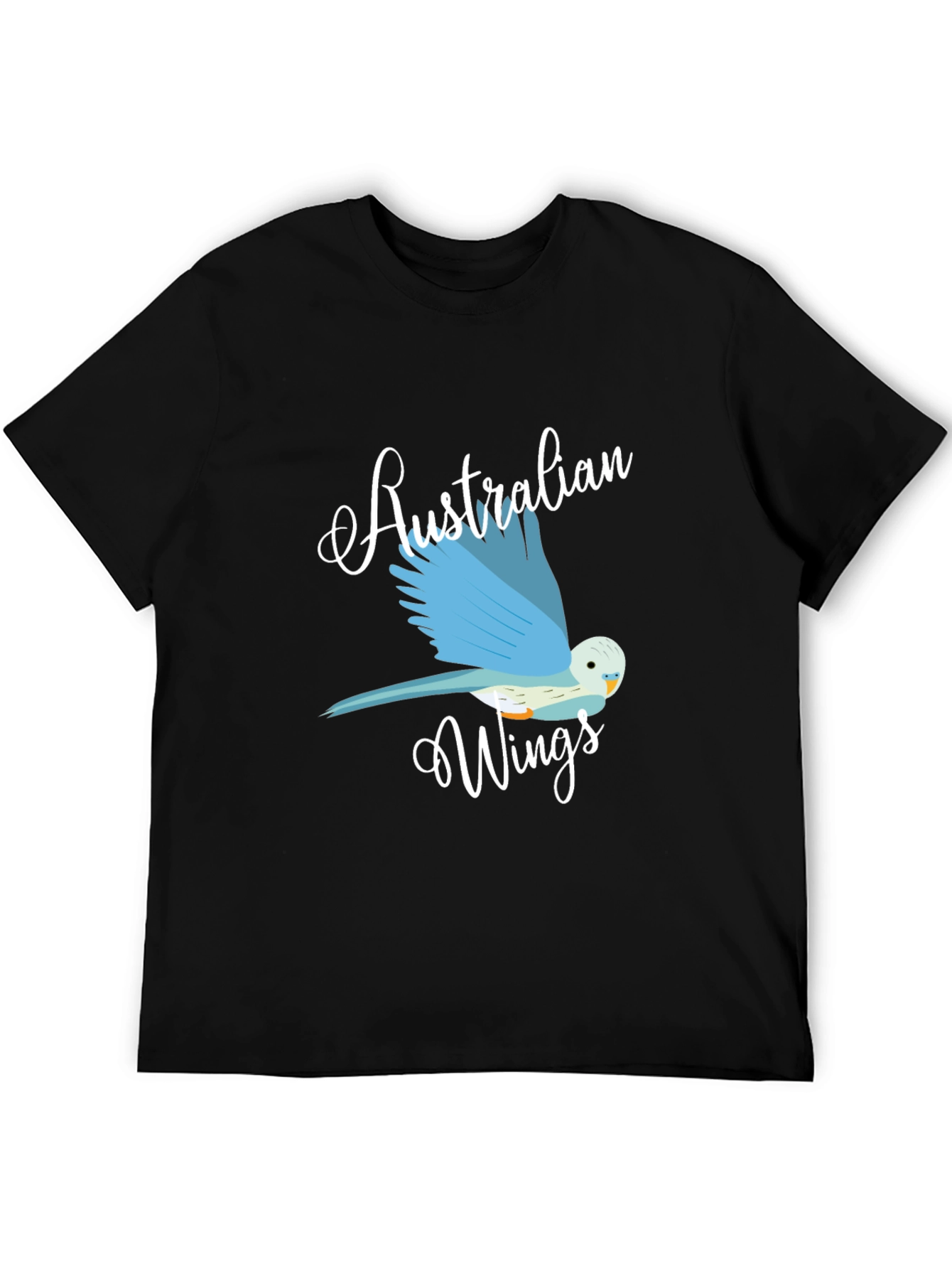 Australian Wings Graphic Tee - Black Cotton T-Shirt