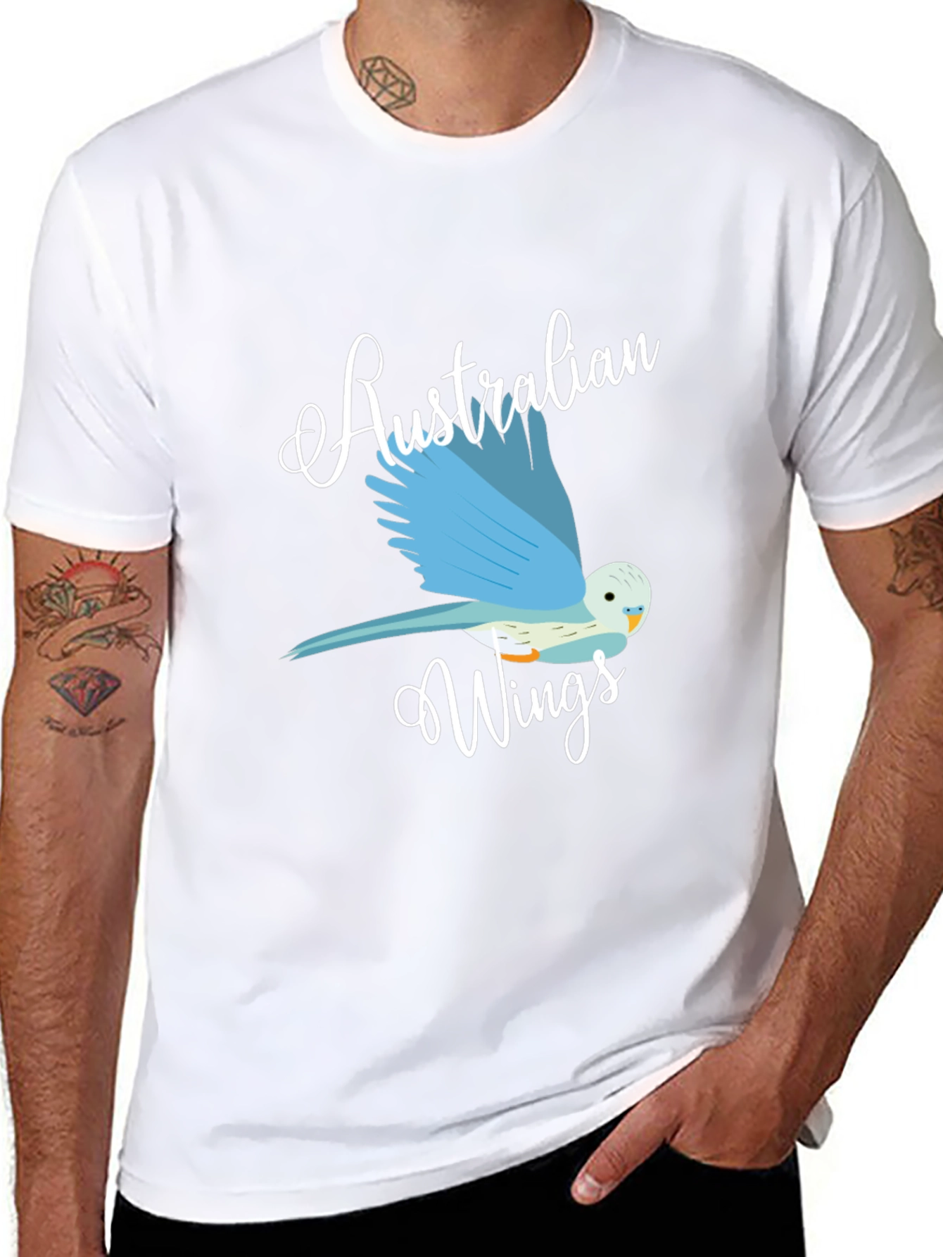 Australian Wings Graphic Tee - Black Cotton T-Shirt