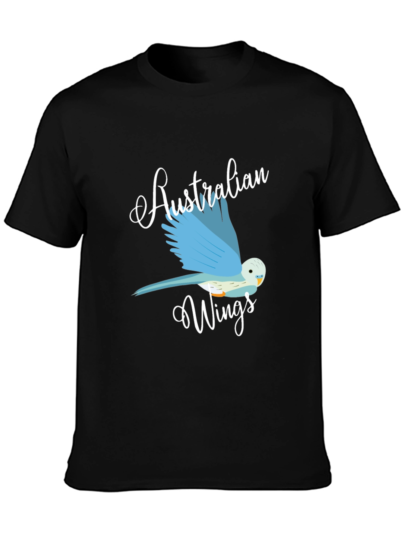 Australian Wings Graphic Tee - Black Cotton T-Shirt