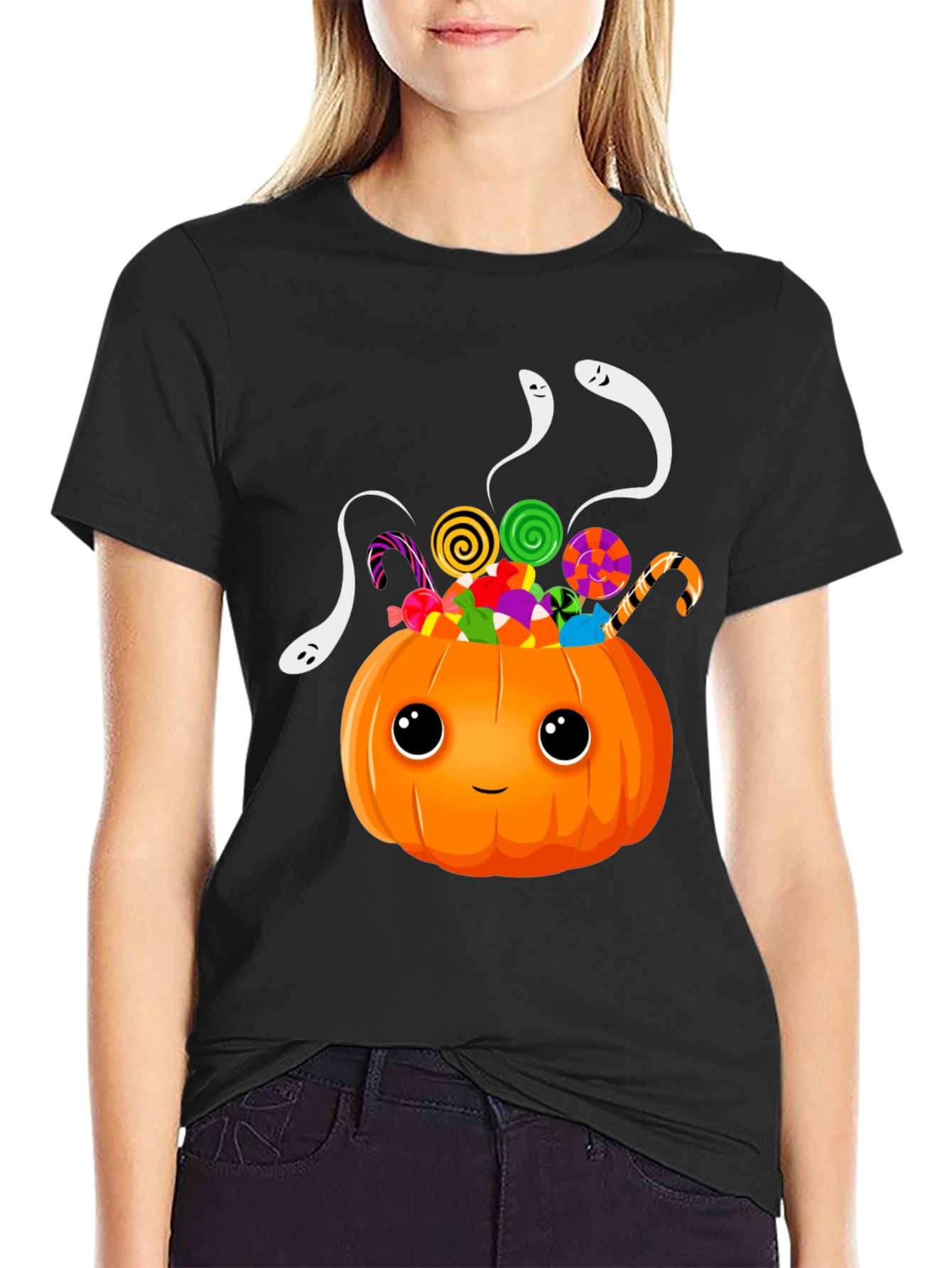 Halloween Pumpkin Candy & Ghosts T-Shirt