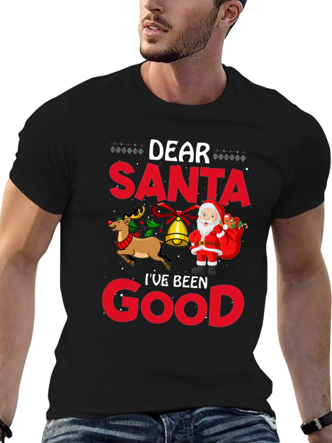 Dear Santa Ive Been Good Black T-Shirt