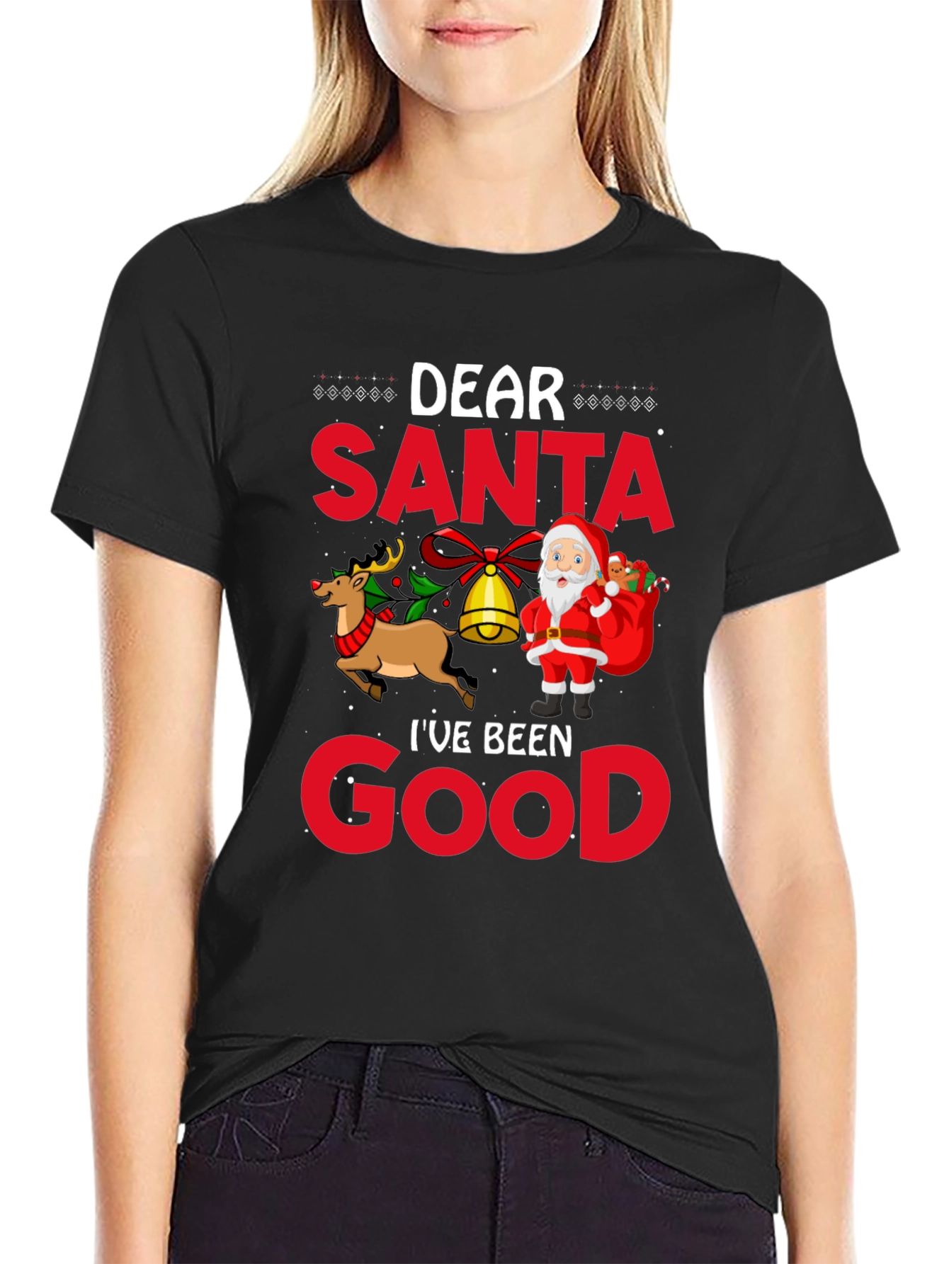 Dear Santa Ive Been Good Black T-Shirt