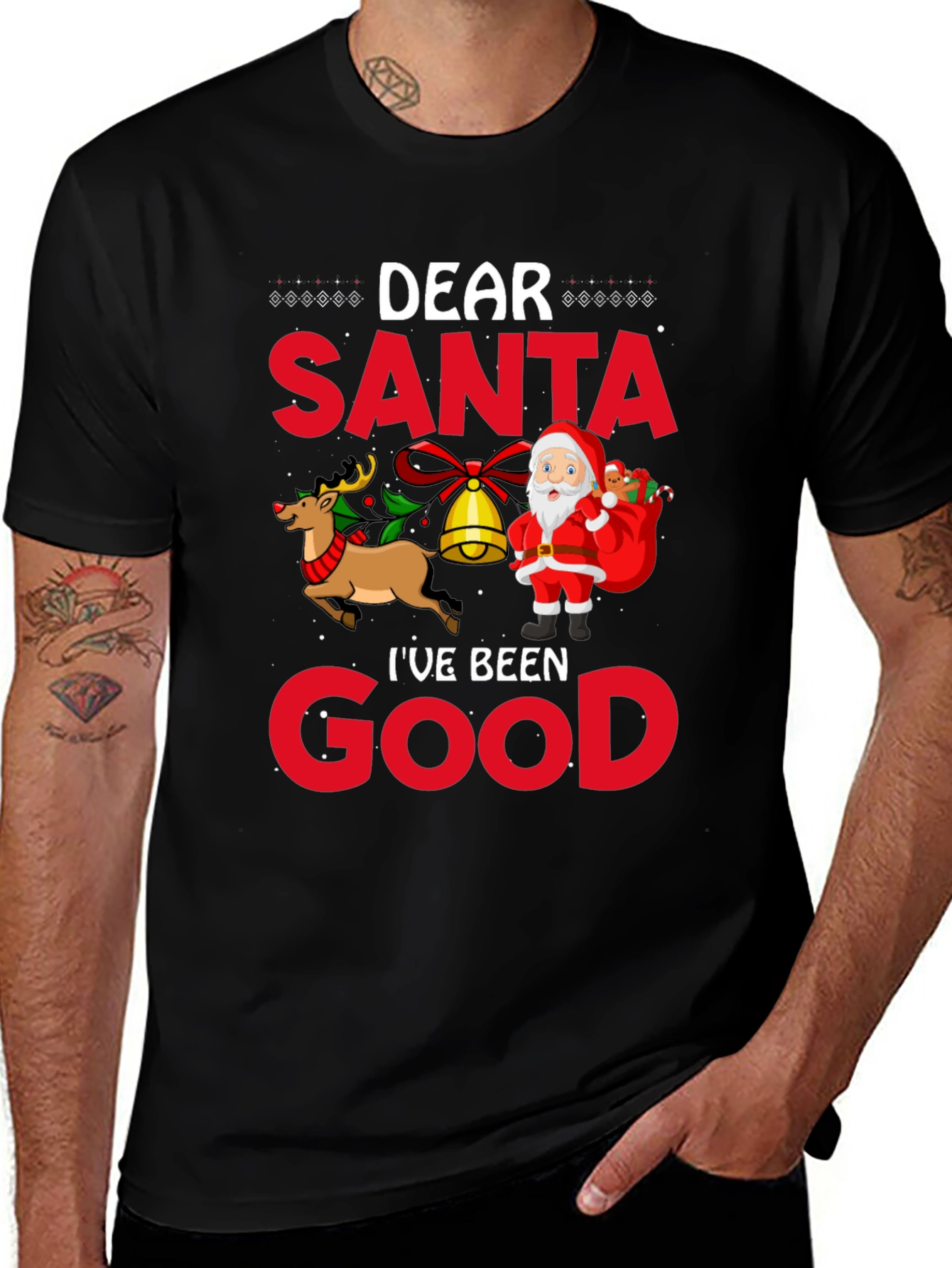 Dear Santa Ive Been Good Black T-Shirt