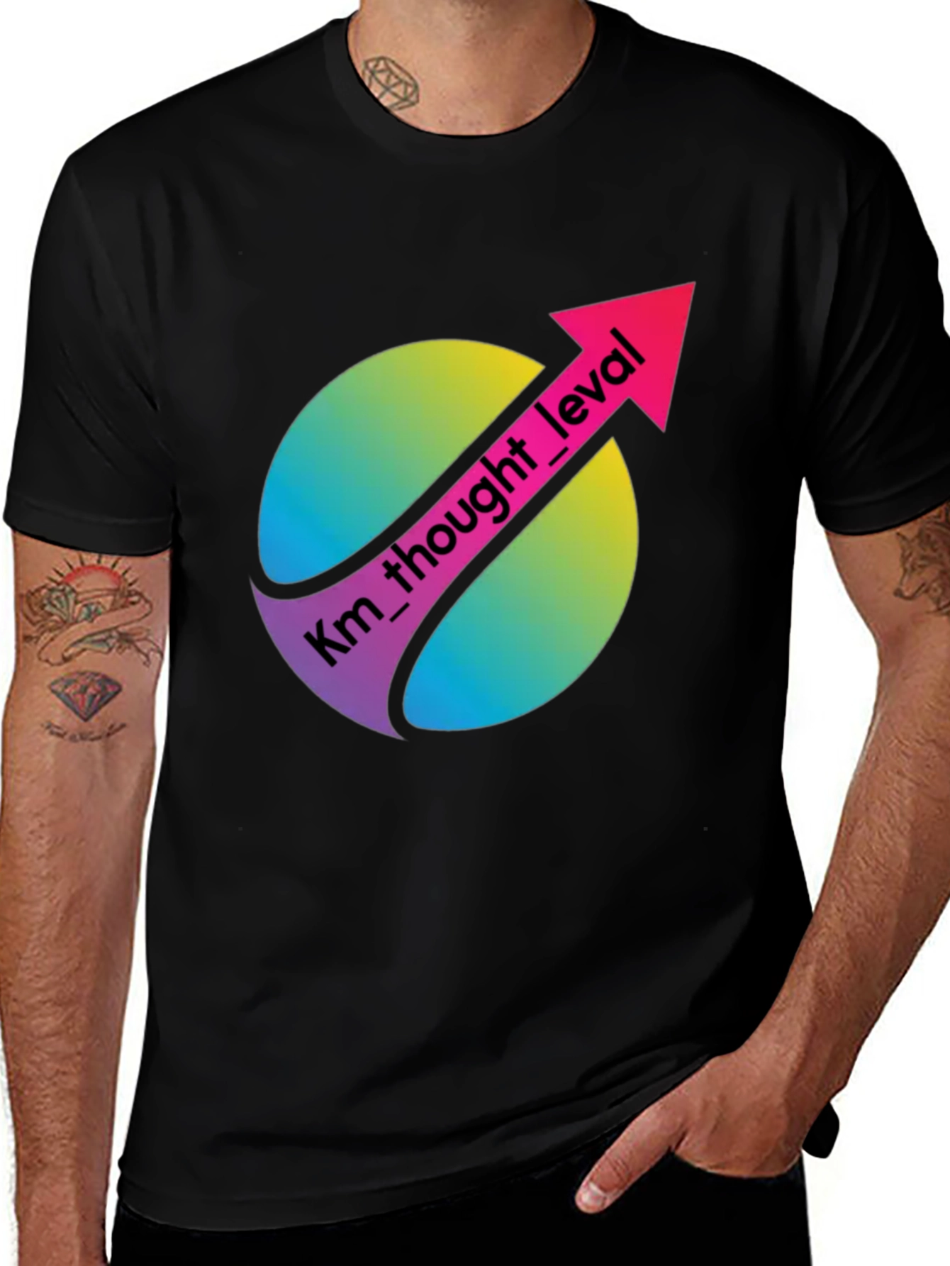 Km Thought Level Black Graphic T-Shirt