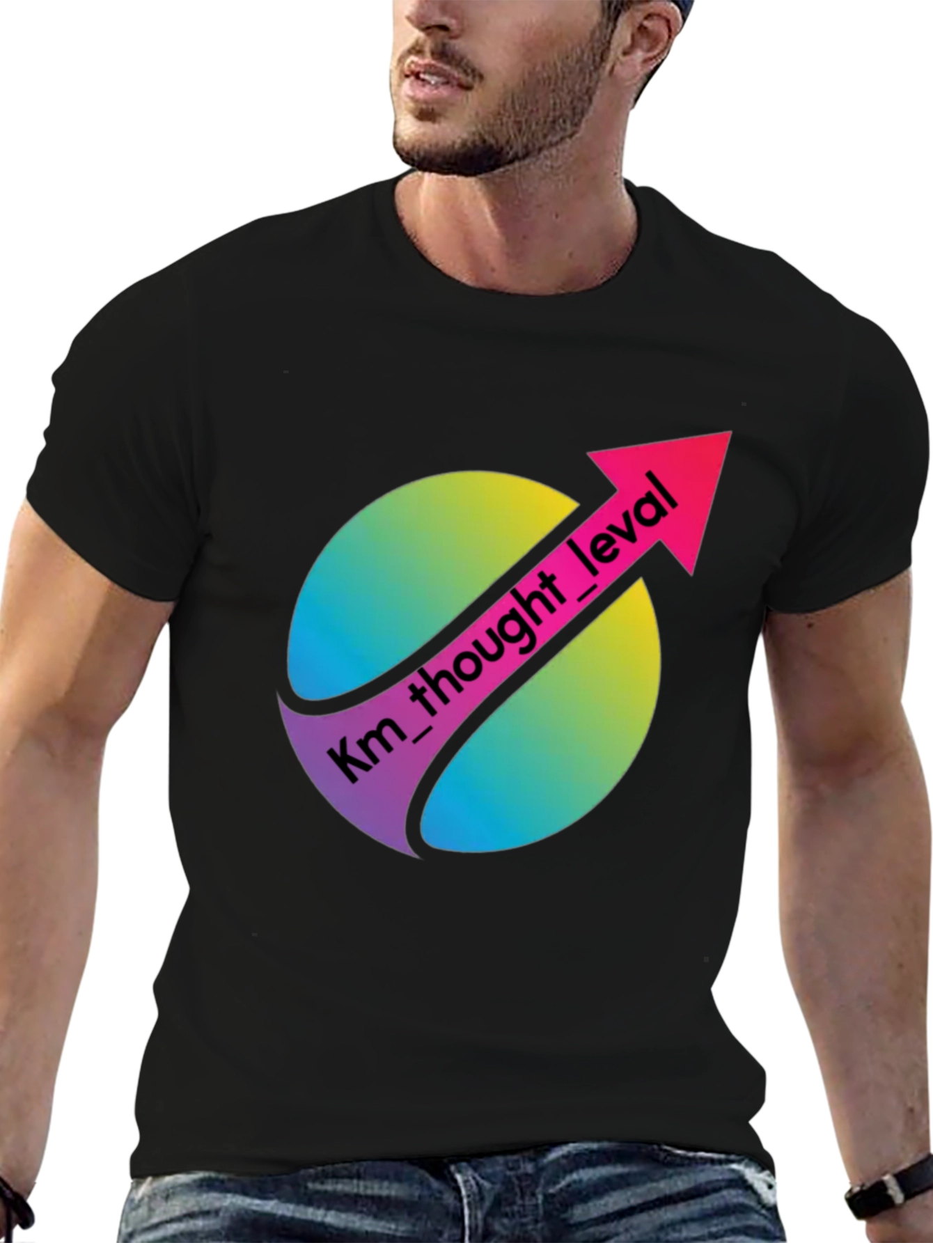 Km Thought Level Black Graphic T-Shirt