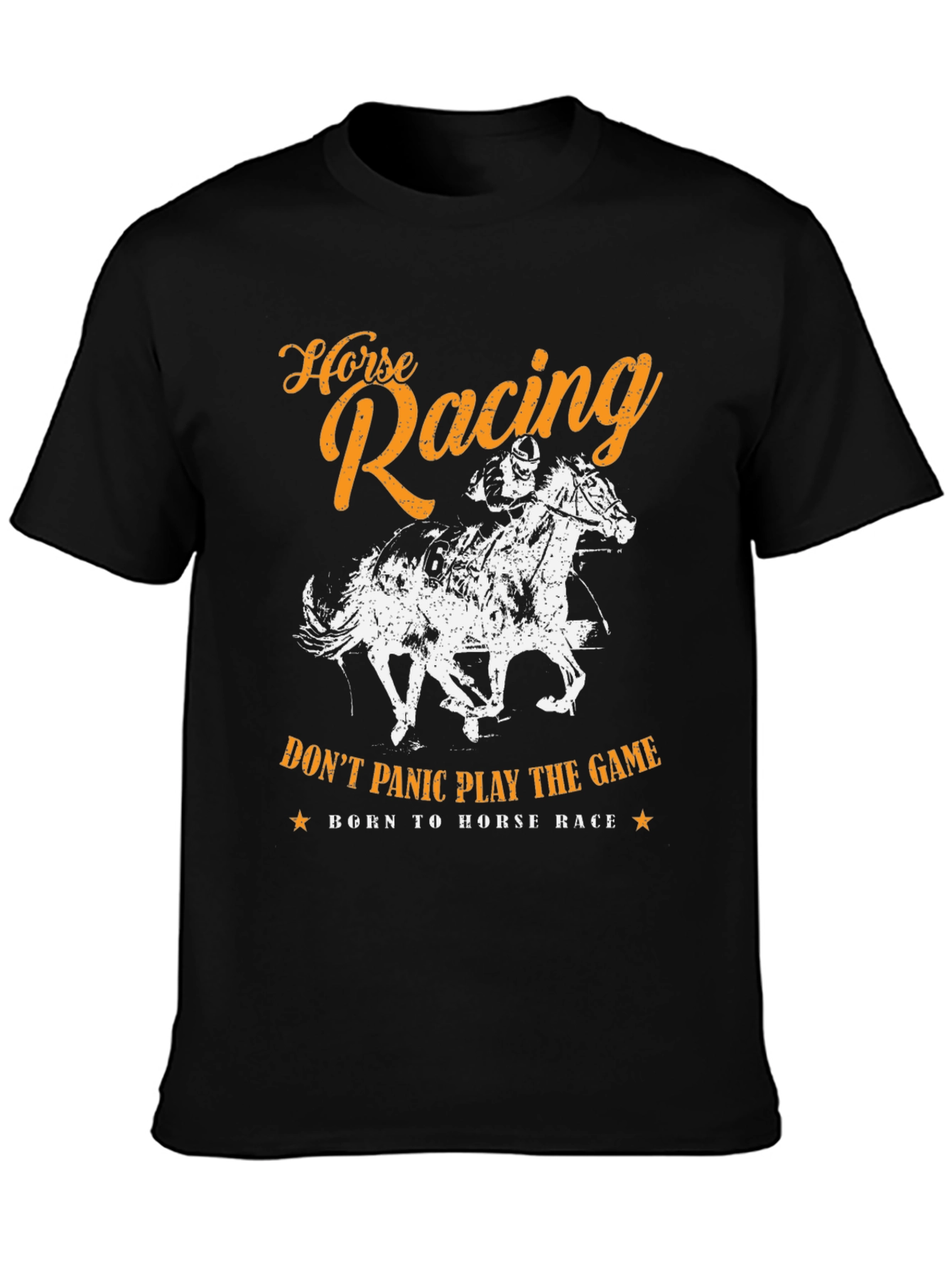 Horse Racing Graphic Print Mens T-Shirt