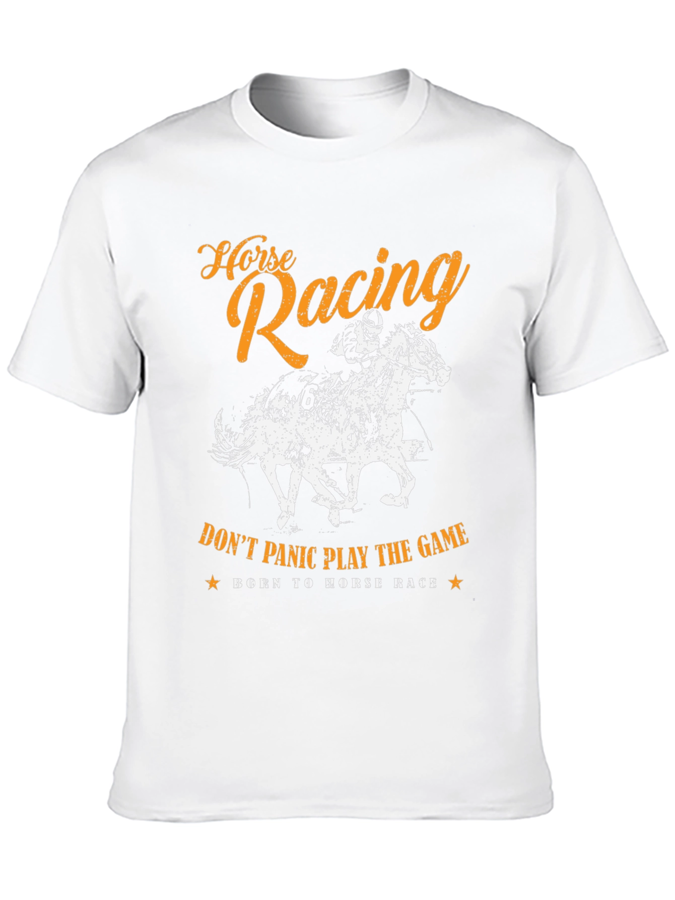 Horse Racing Graphic Print Mens T-Shirt