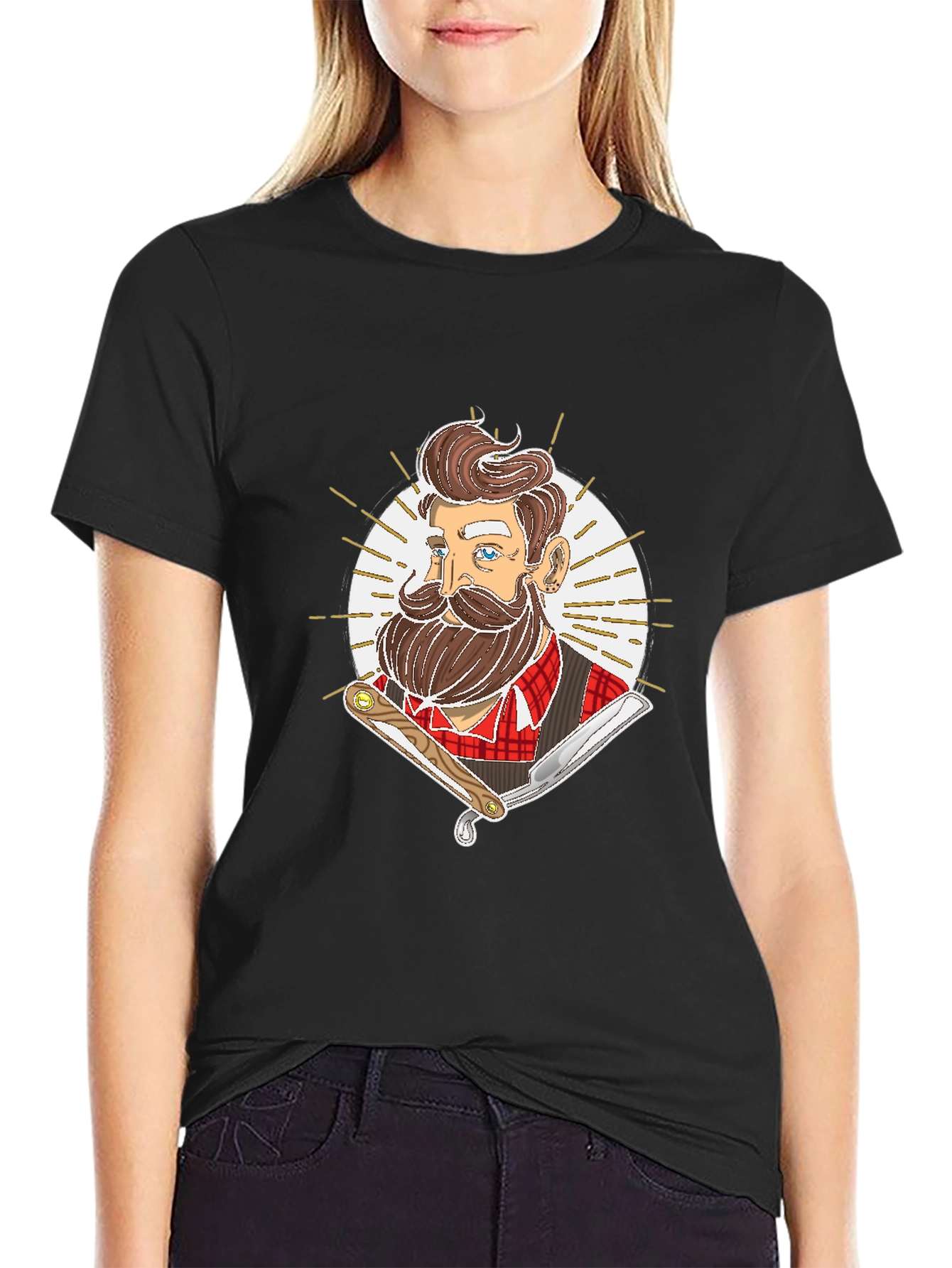 Barber Graphic Tee - Retro Hairdresser Style