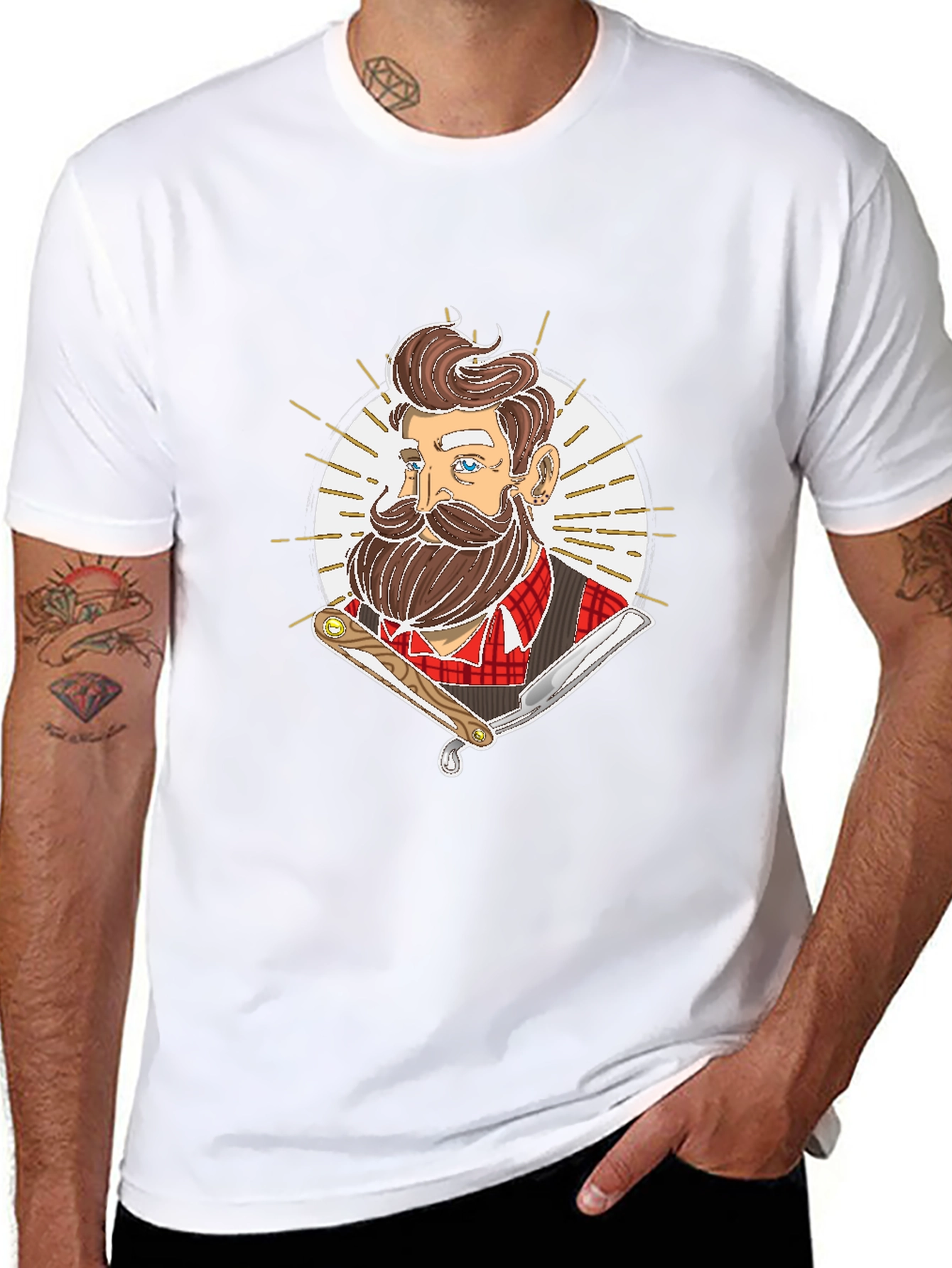 Barber Graphic Tee - Retro Hairdresser Style