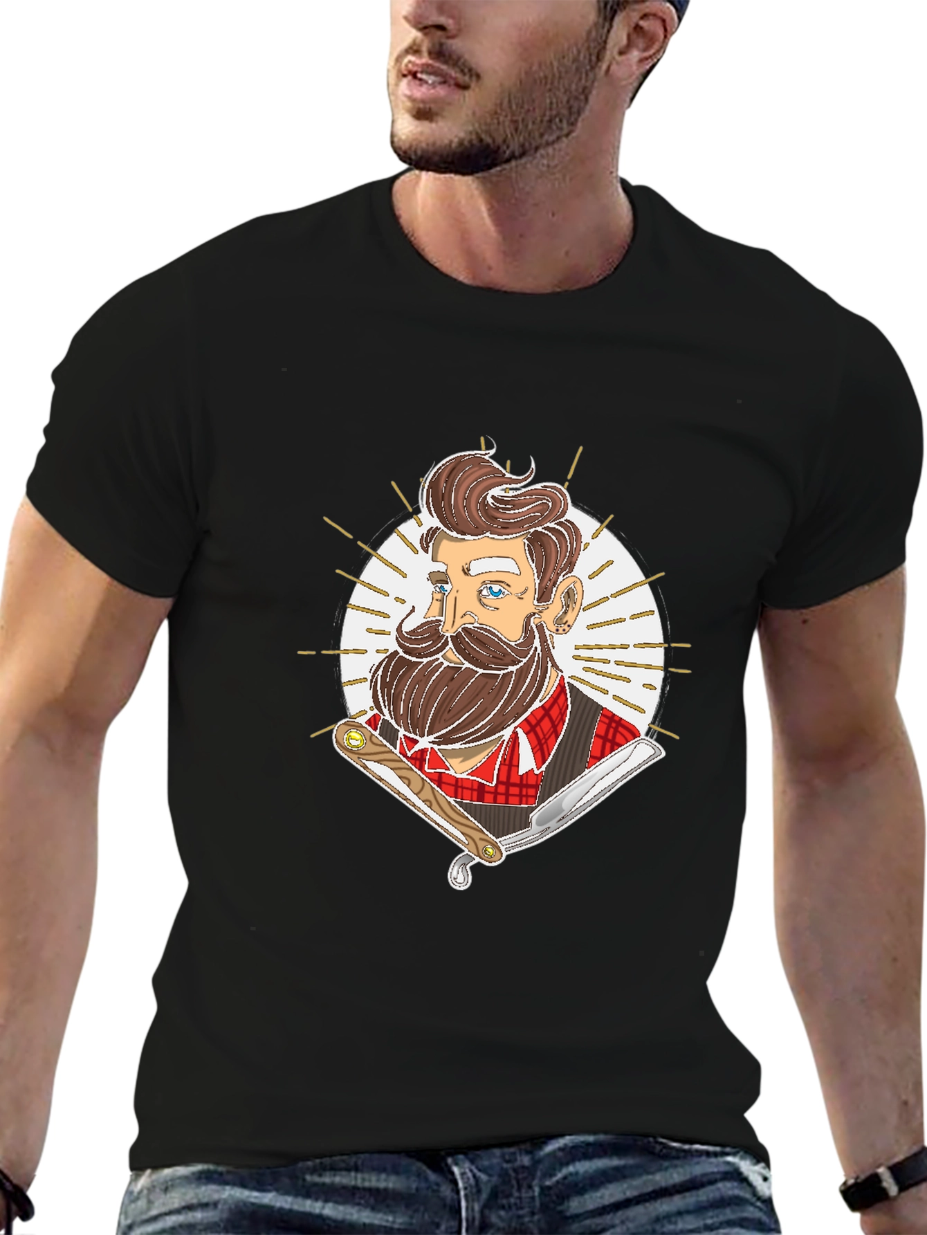 Barber Graphic Tee - Retro Hairdresser Style