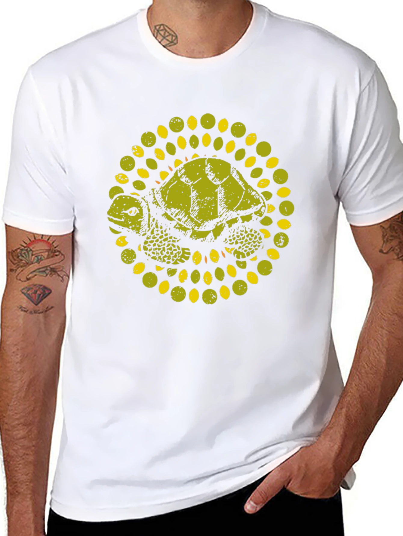 Turtle Graphic Print Black T-Shirt