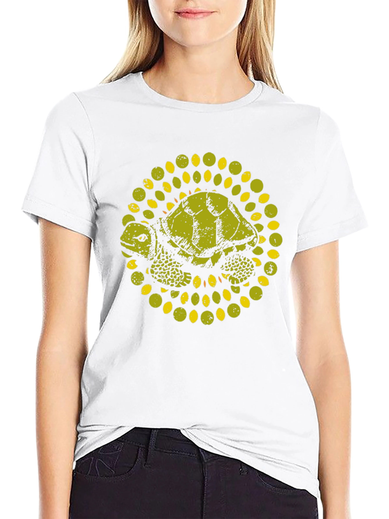 Turtle Graphic Print Black T-Shirt
