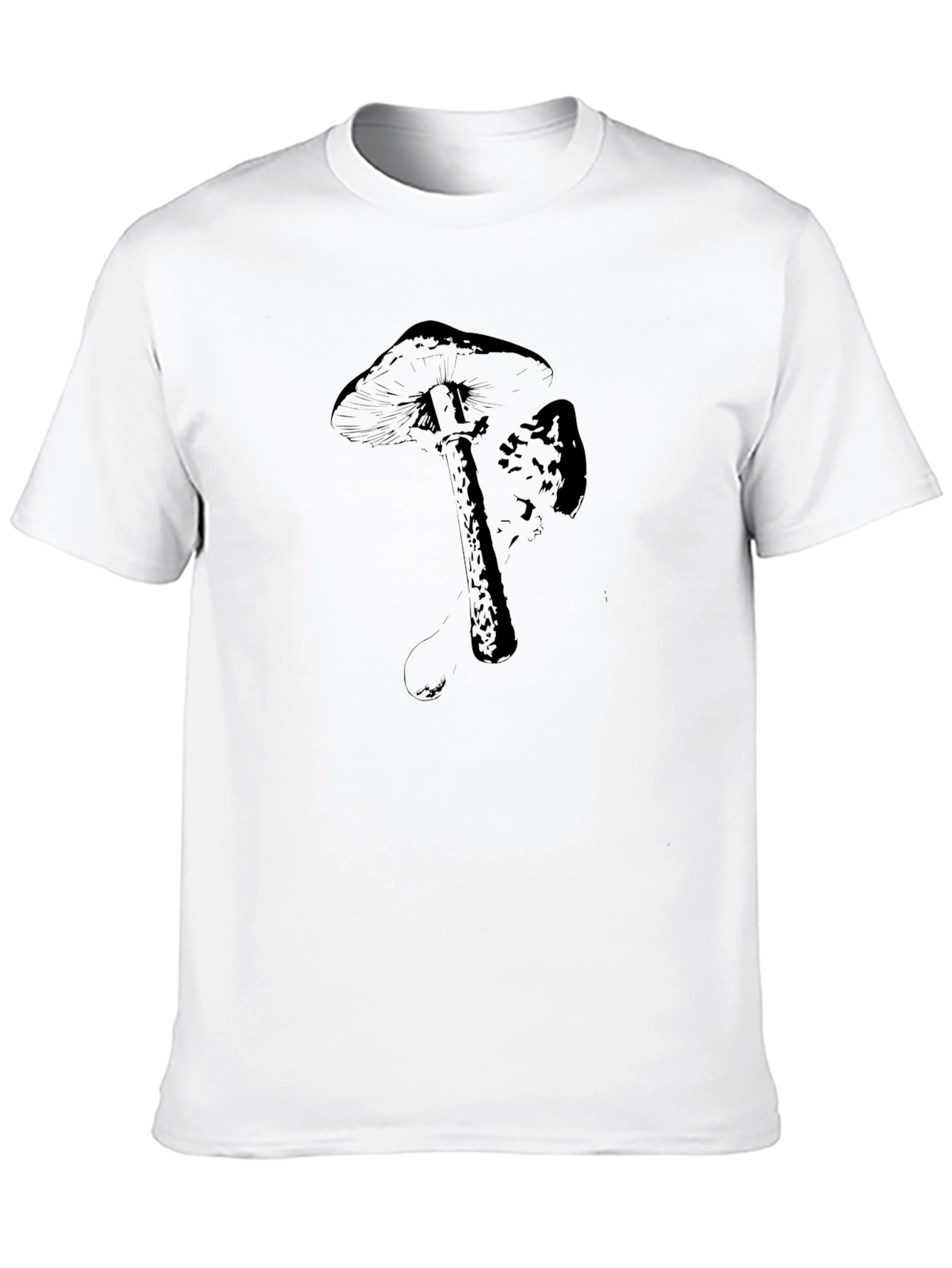 Black Mushroom Graphic Tee - Unisex Casual T-Shirt