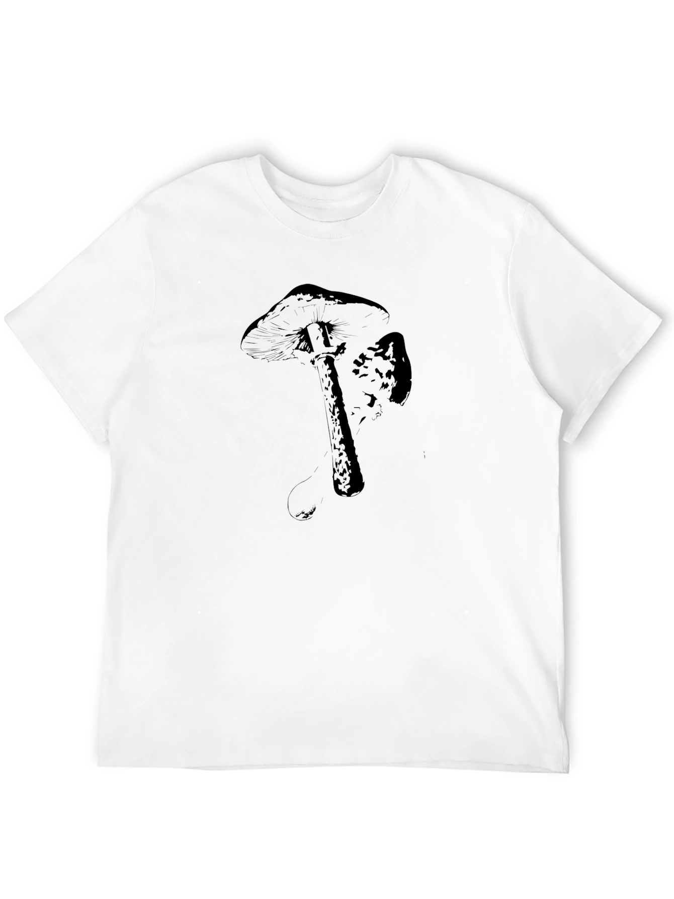 Black Mushroom Graphic Tee - Unisex Casual T-Shirt