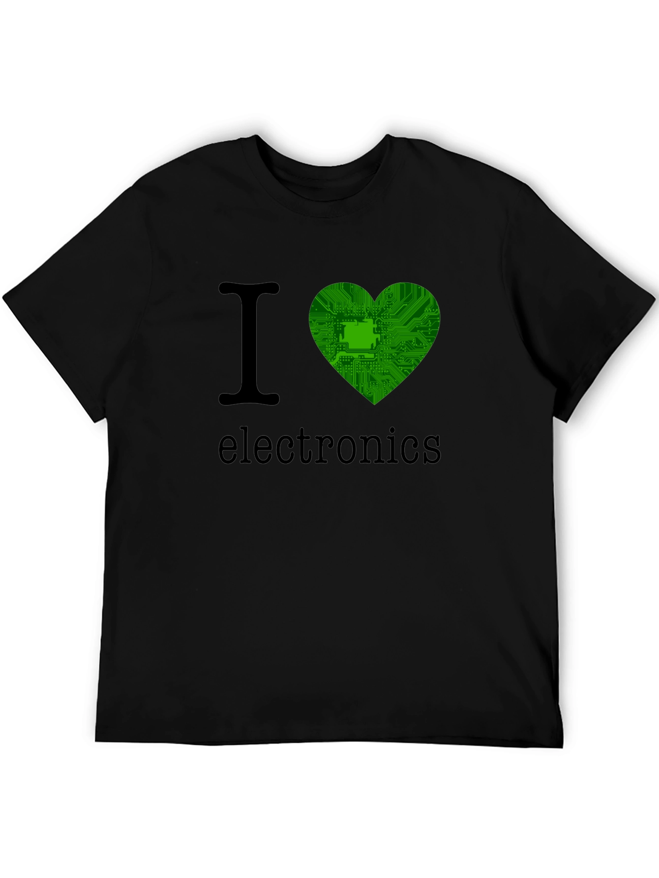 I Heart Electronics T-Shirt - Green Circuit Board Heart
