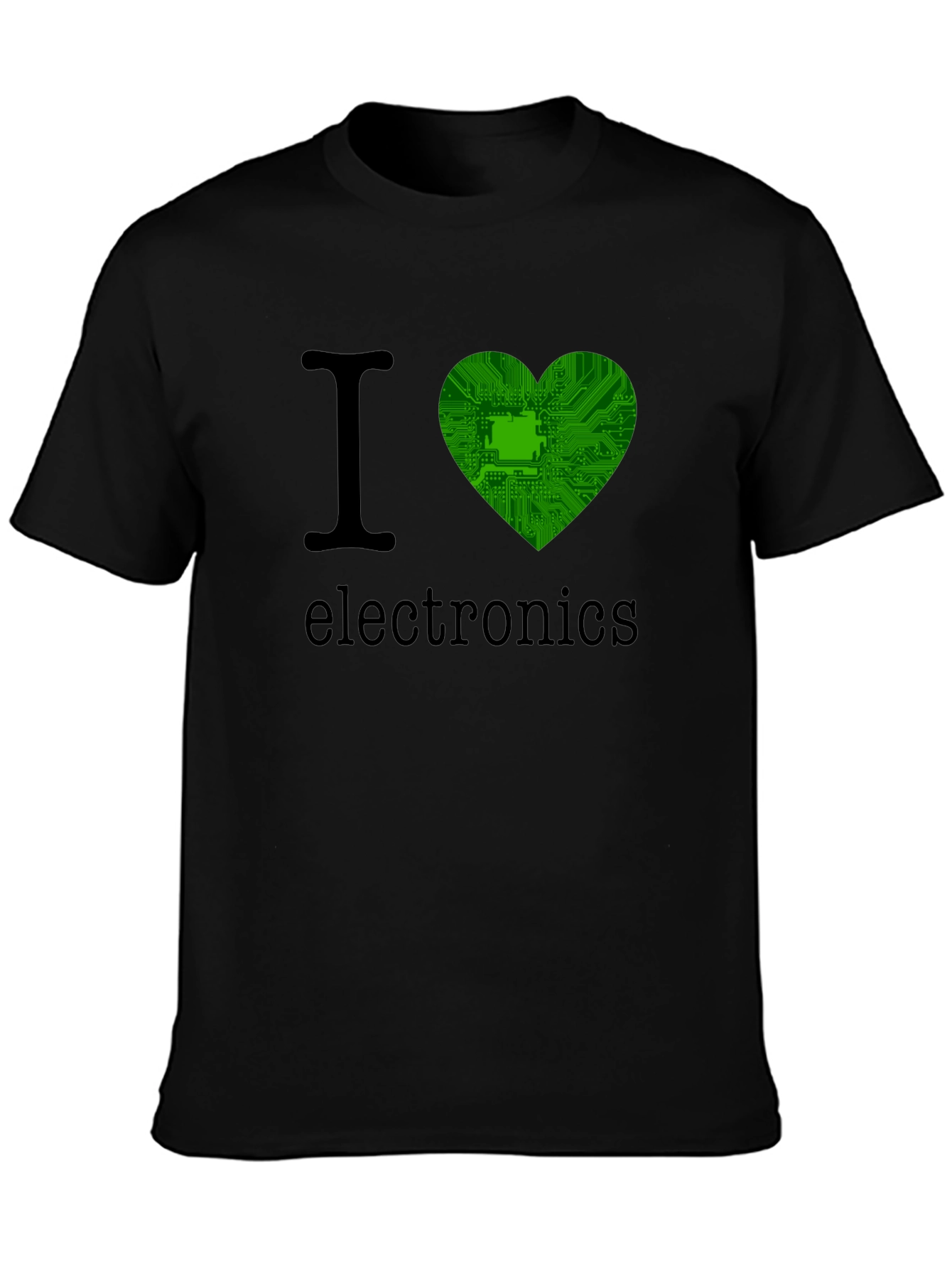 I Heart Electronics T-Shirt - Green Circuit Board Heart