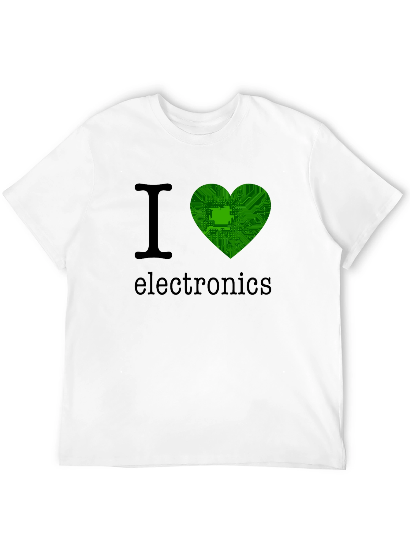 I Heart Electronics T-Shirt - Green Circuit Board Heart
