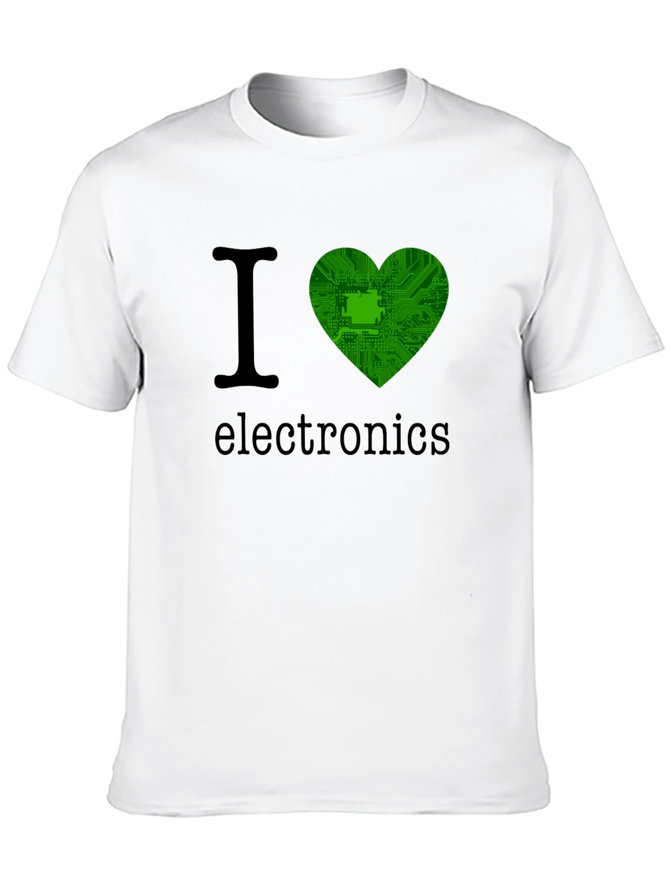 I Heart Electronics T-Shirt - Green Circuit Board Heart