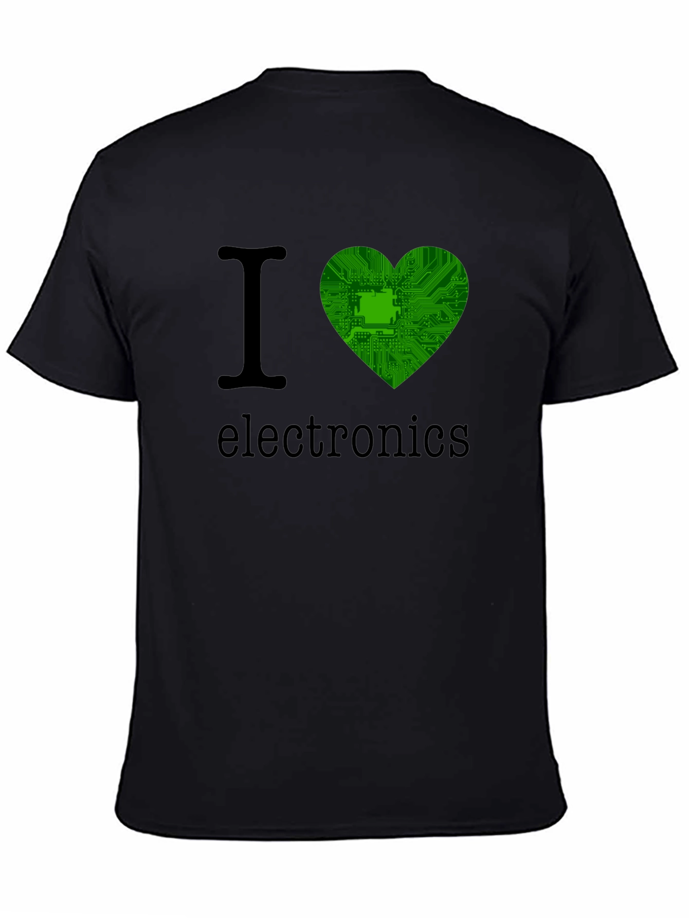 I Heart Electronics T-Shirt - Green Circuit Board Heart