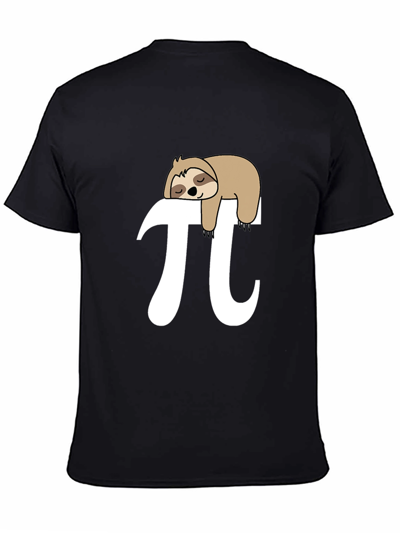 Sloth Nap Pi Funny T-Shirt - Black