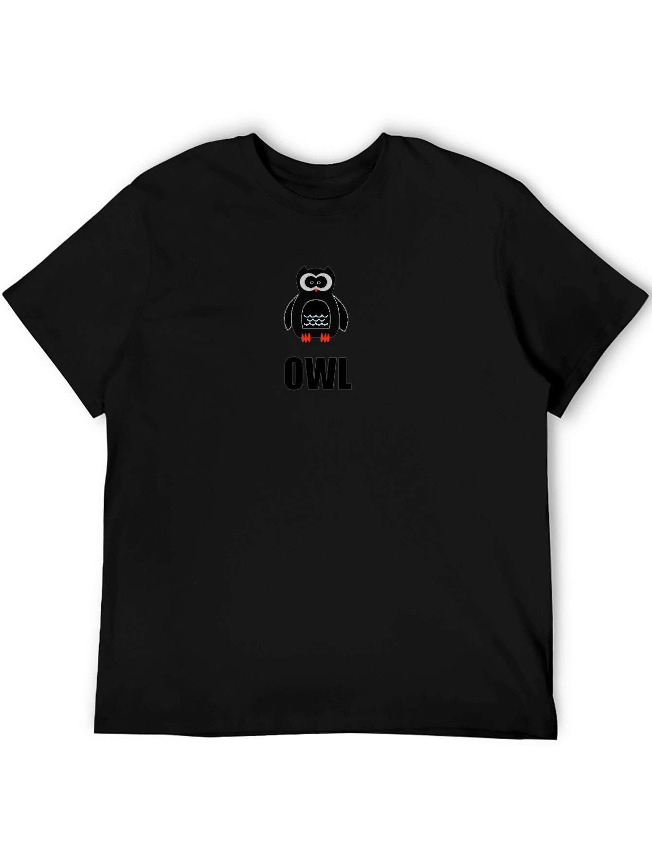 Owl Graphic Tee - Mens Black Cotton T-Shirt