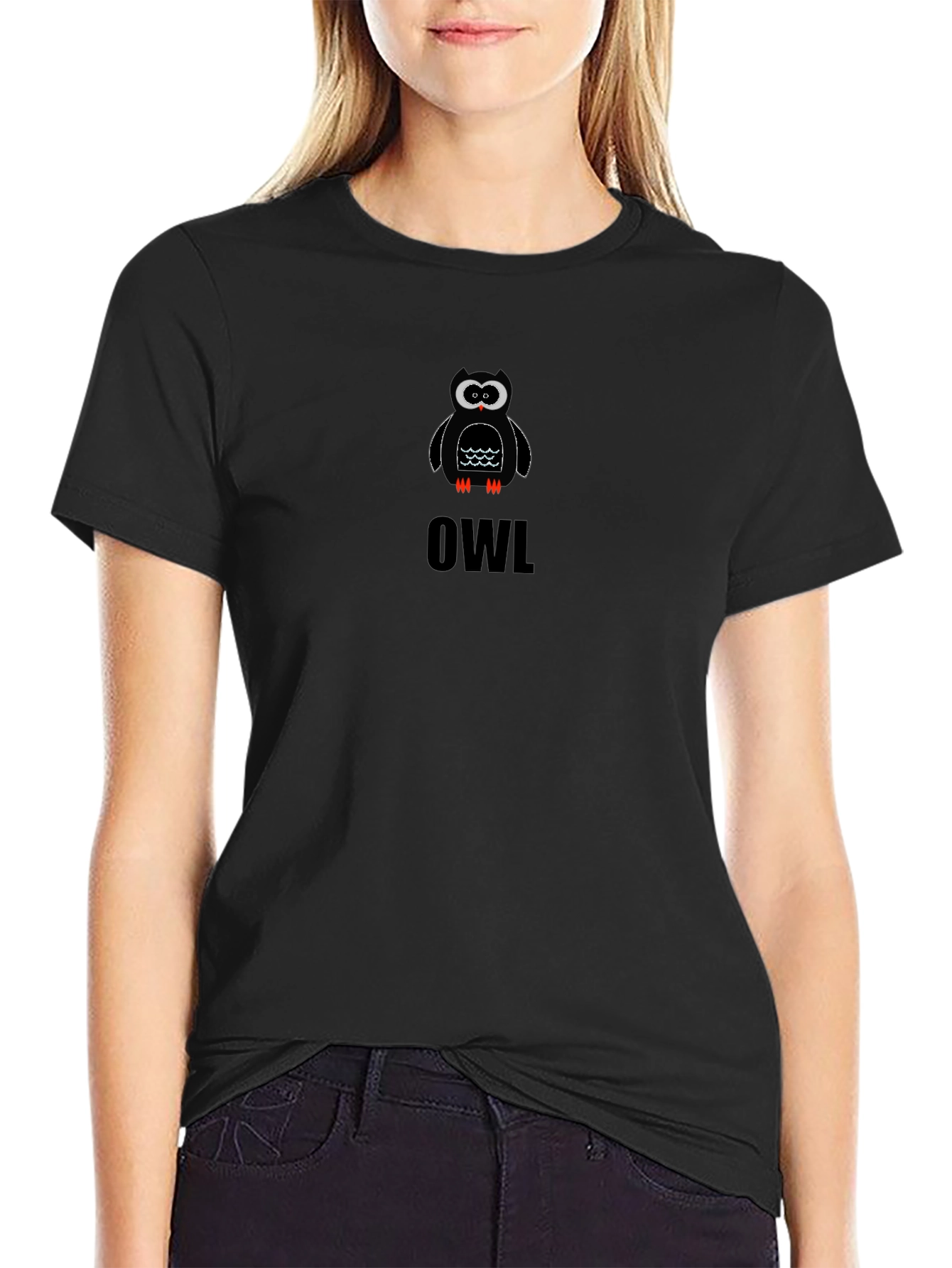 Owl Graphic Tee - Mens Black Cotton T-Shirt
