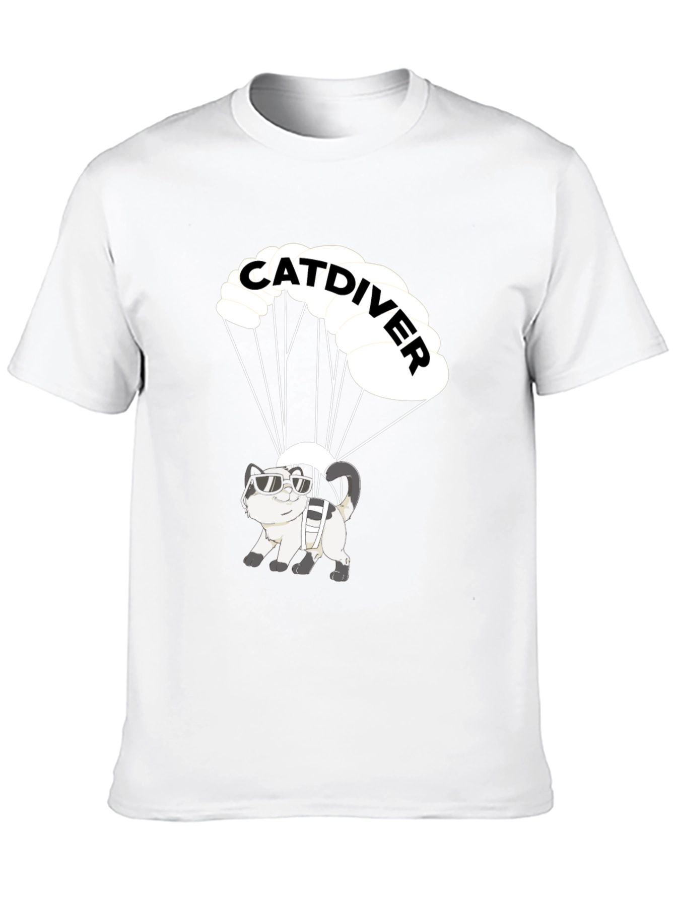 Catdiver T-Shirt - Funny Skydiving Cat Tee