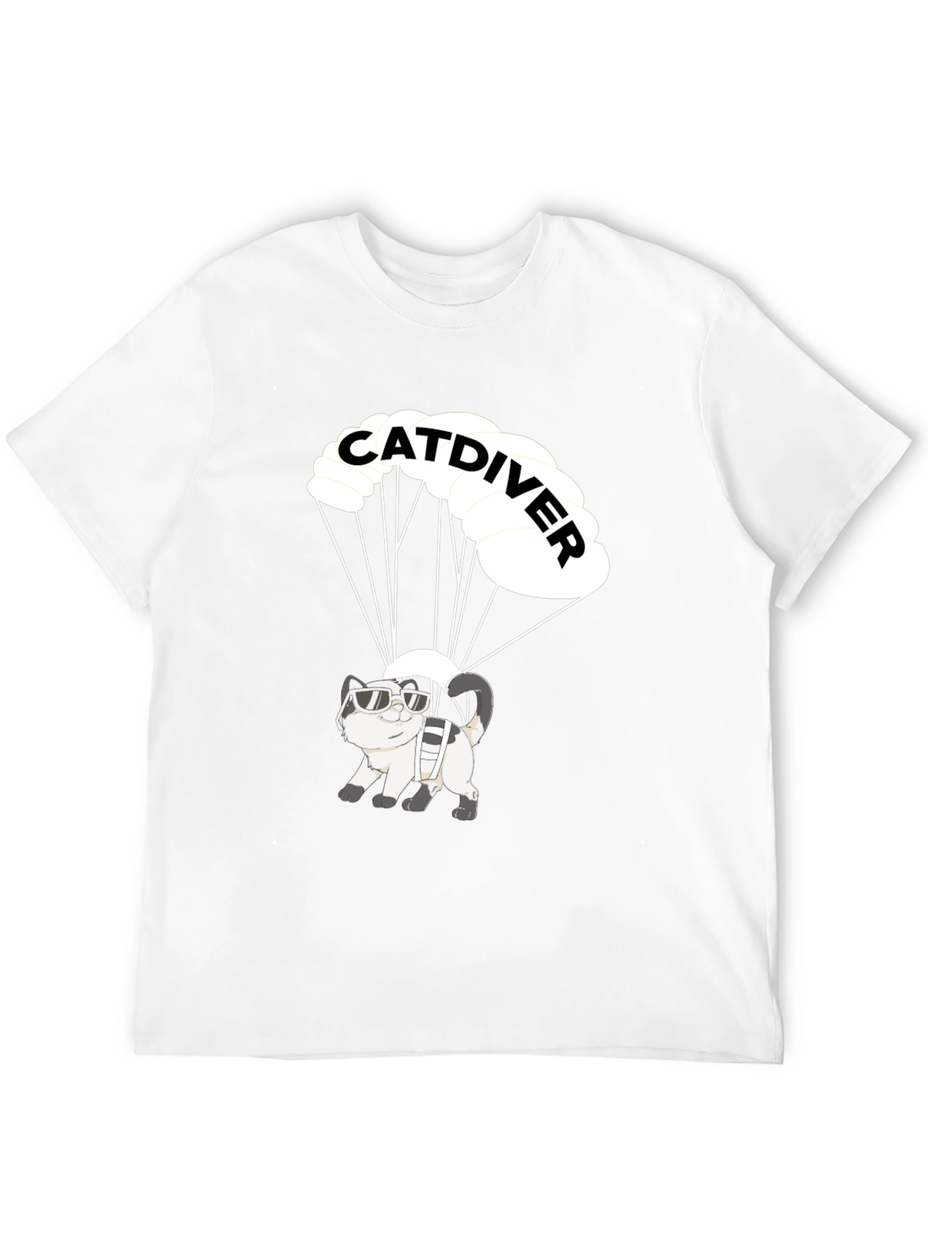 Catdiver T-Shirt - Funny Skydiving Cat Tee