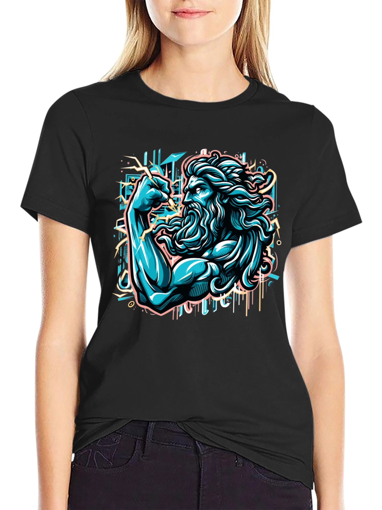 Poseidon Graphic T-Shirt - Mens Black Tee