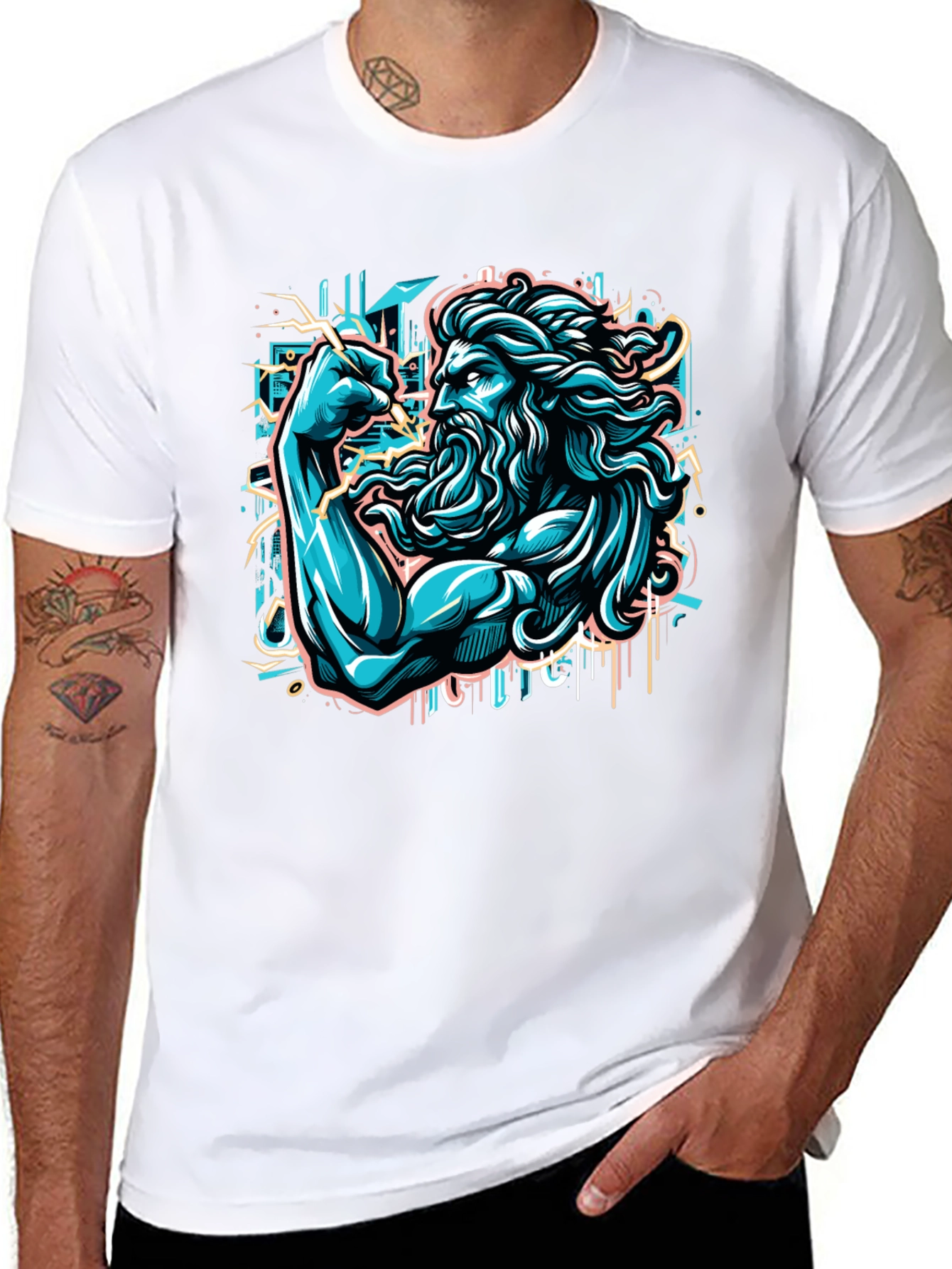 Poseidon Graphic T-Shirt - Mens Black Tee