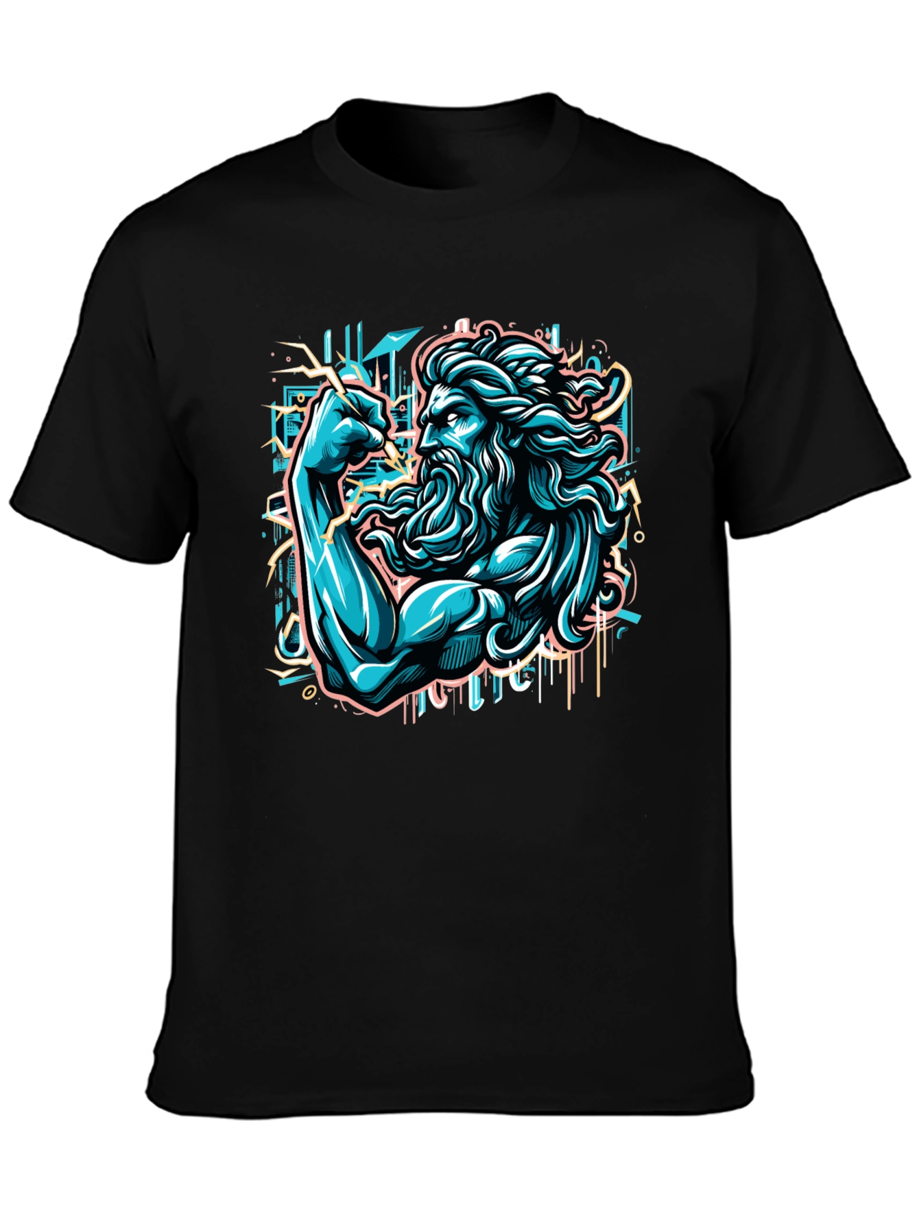 Poseidon Graphic T-Shirt - Mens Black Tee