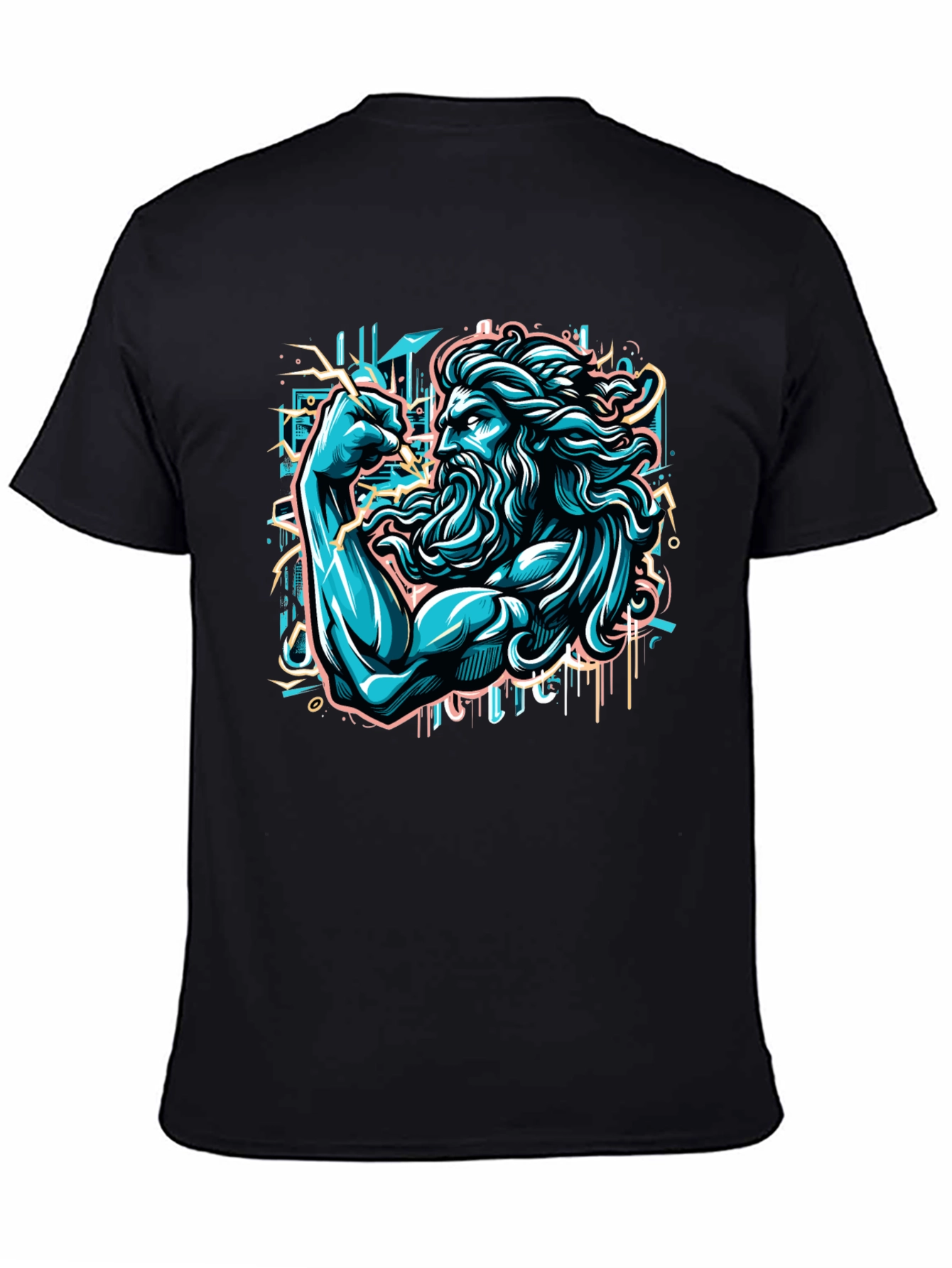 Poseidon Graphic T-Shirt - Mens Black Tee