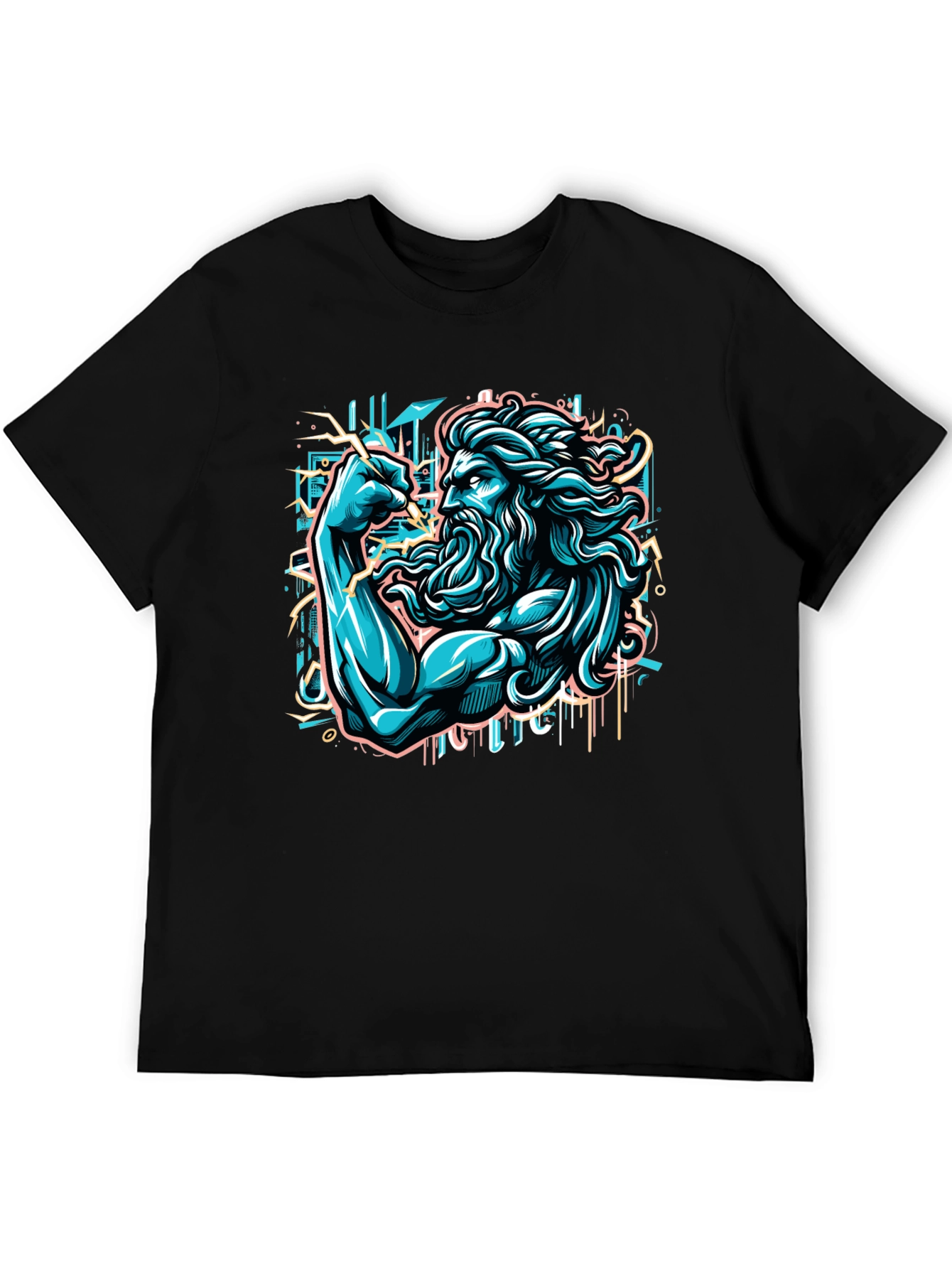 Poseidon Graphic T-Shirt - Mens Black Tee