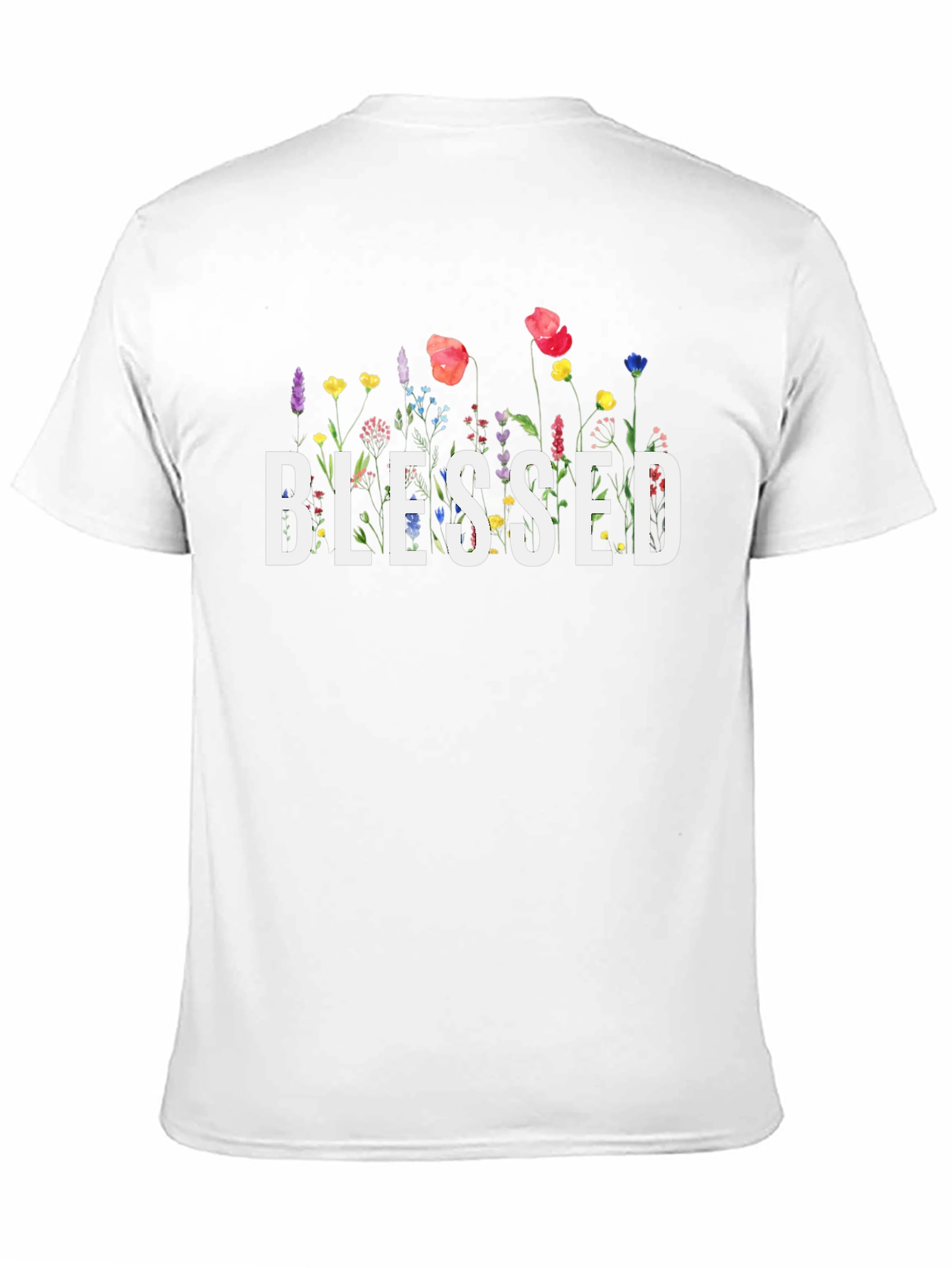 Blessed Floral Graphic Tee - Soft Black T-Shirt