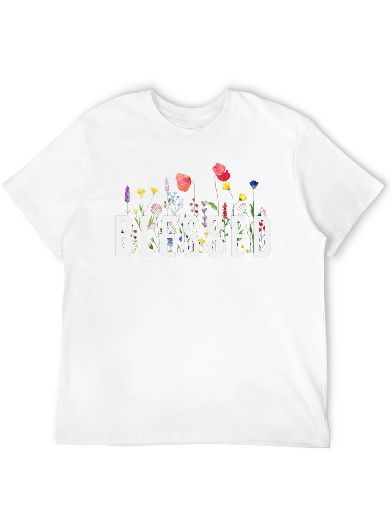 Blessed Floral Graphic Tee - Soft Black T-Shirt