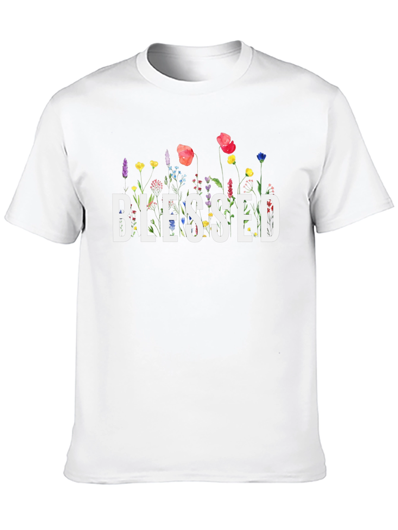 Blessed Floral Graphic Tee - Soft Black T-Shirt