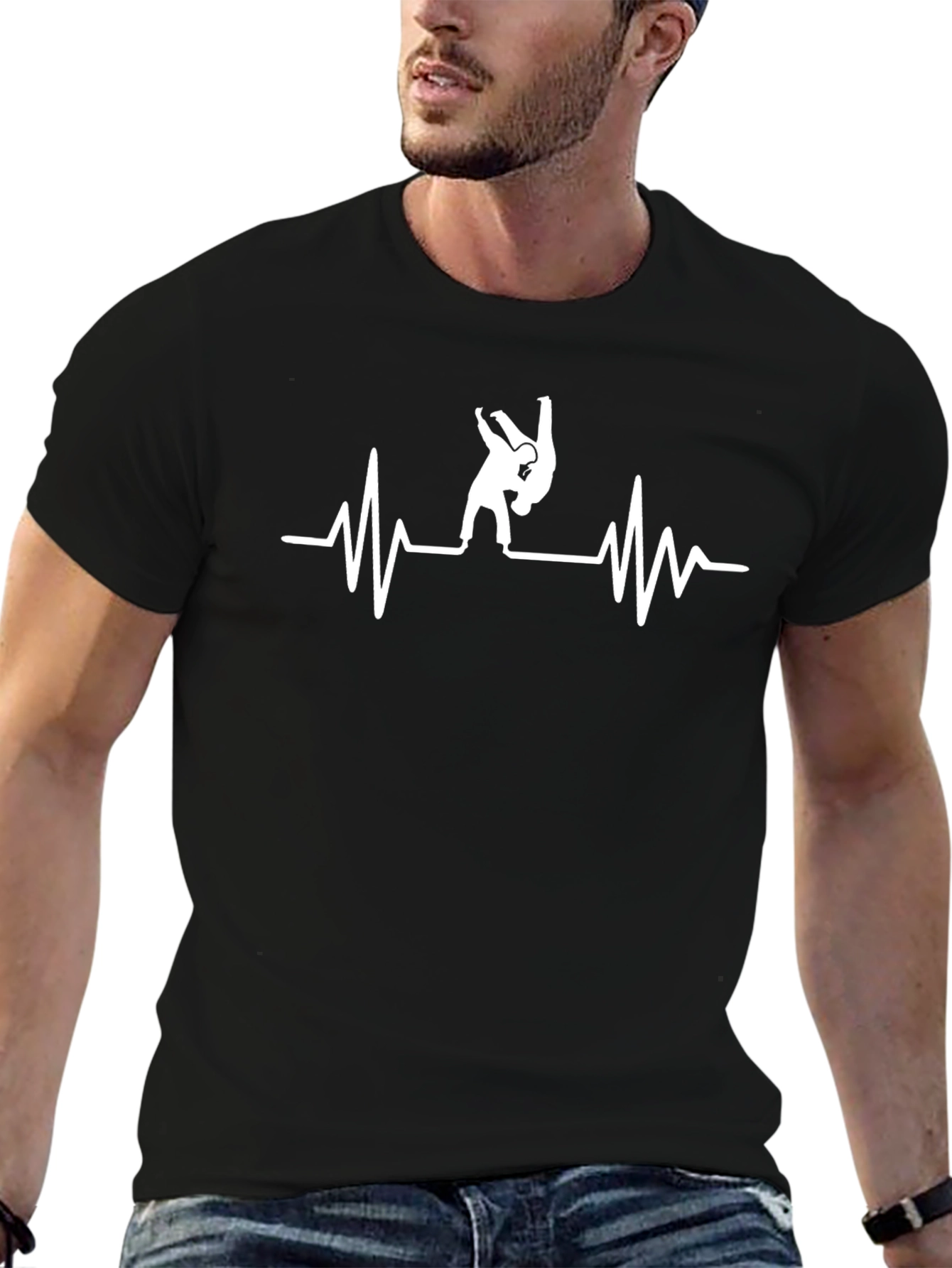 Martial Arts Heartbeat T-Shirt - Black