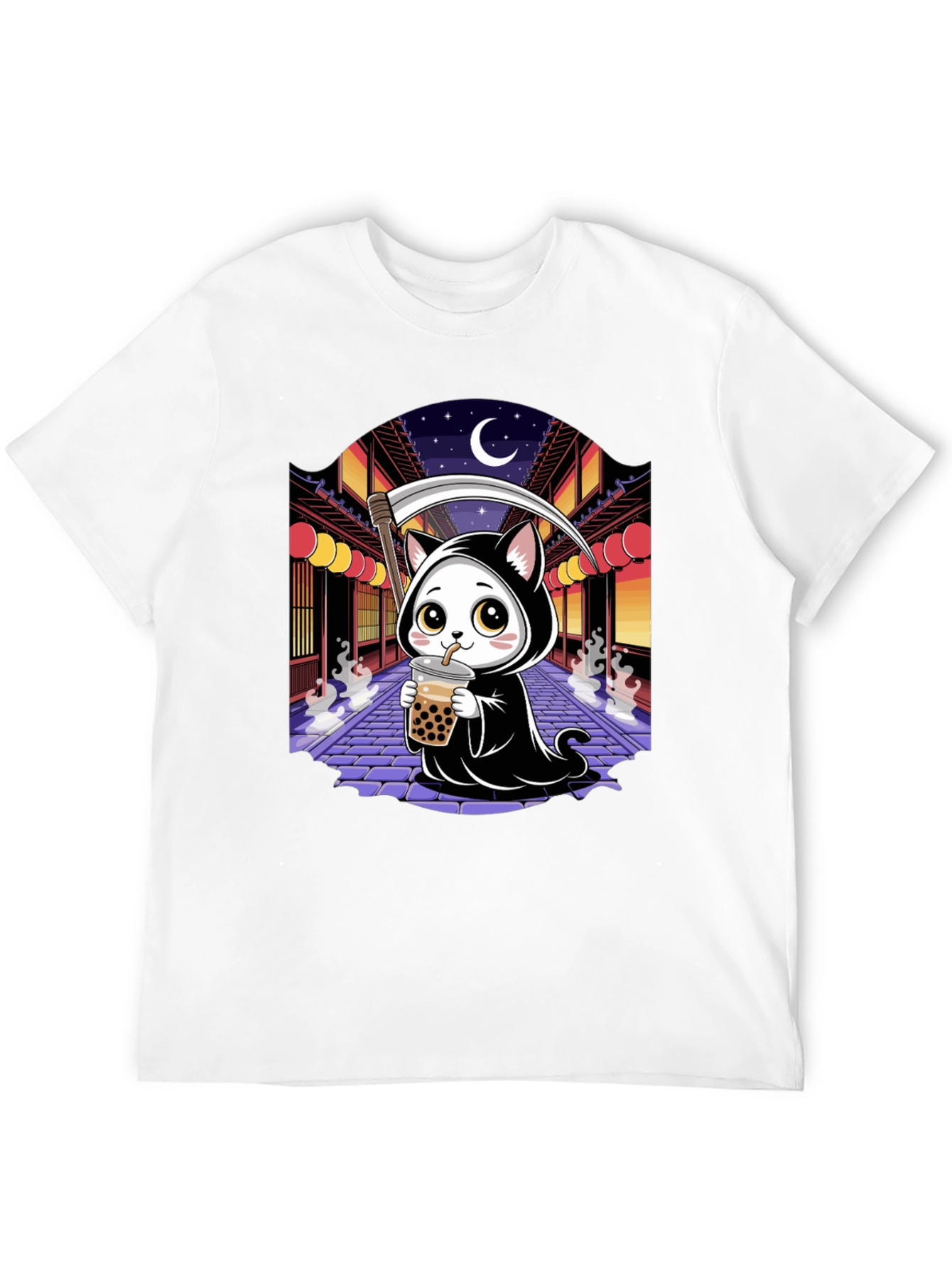 Kawaii Grim Reaper Cat T-Shirt