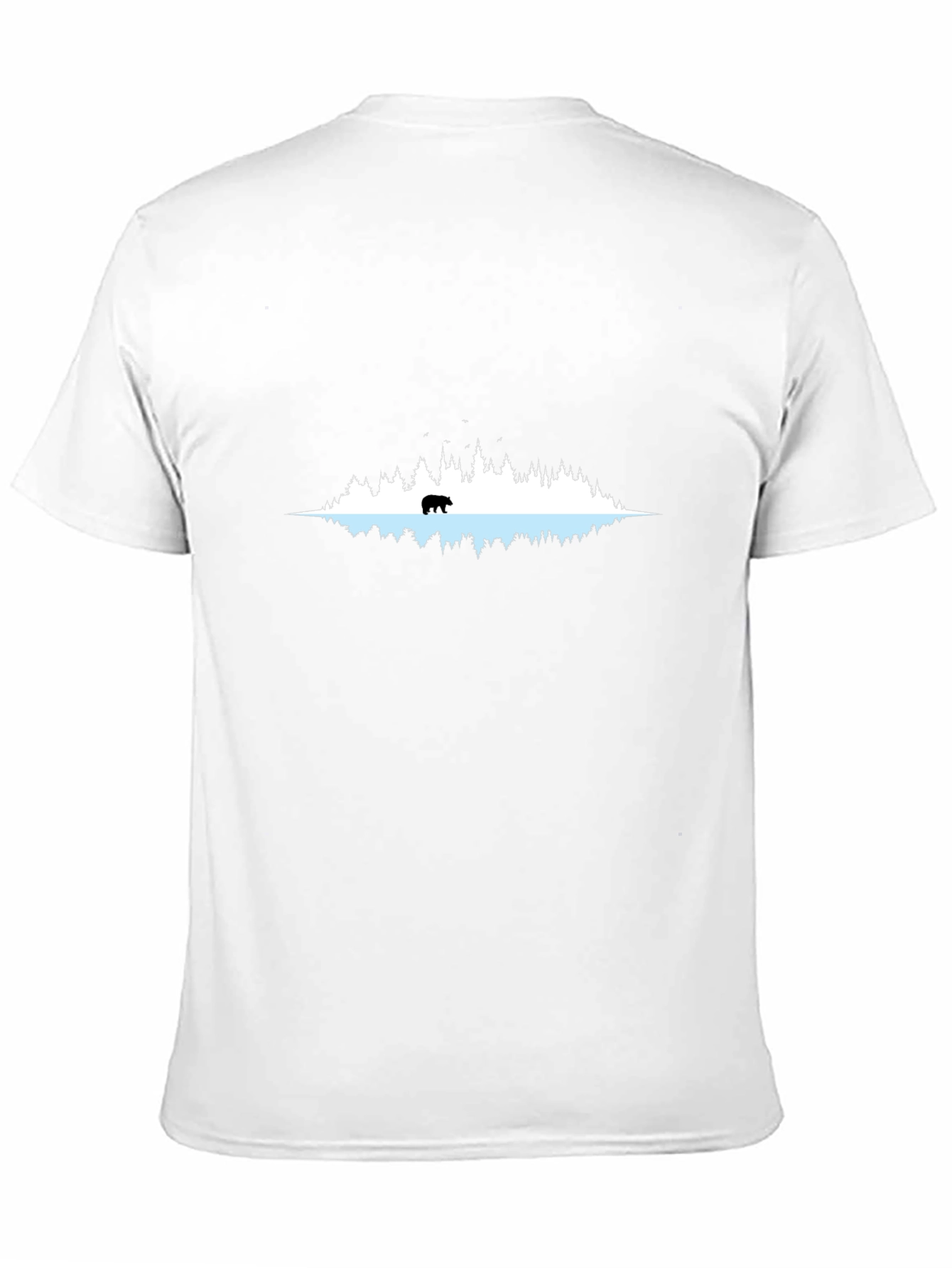 Nature Bear Graphic Tee - Black Crew Neck