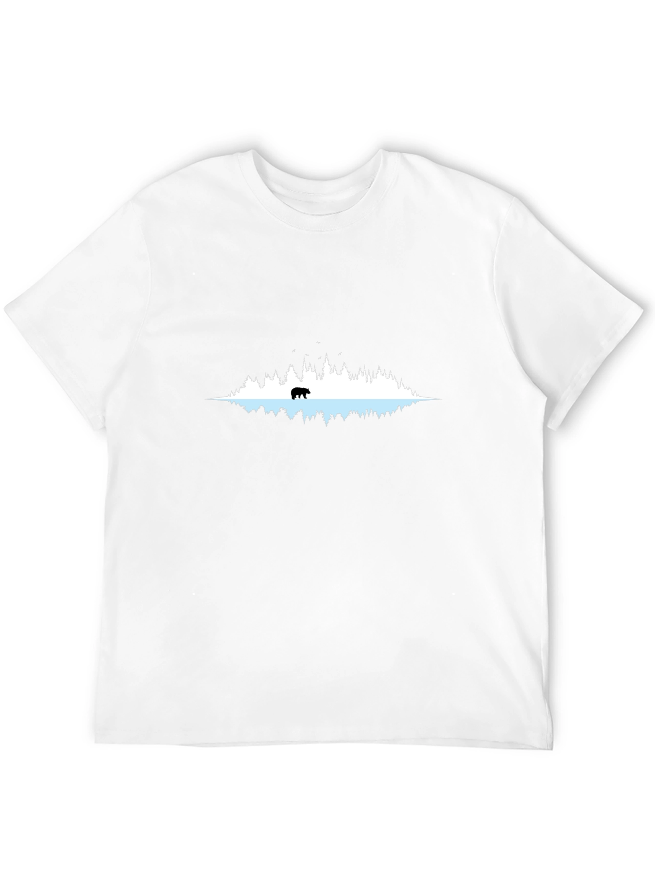 Nature Bear Graphic Tee - Black Crew Neck