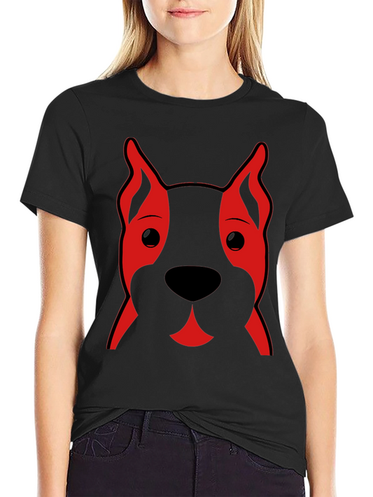 Dog Face Graphic Tee - Black