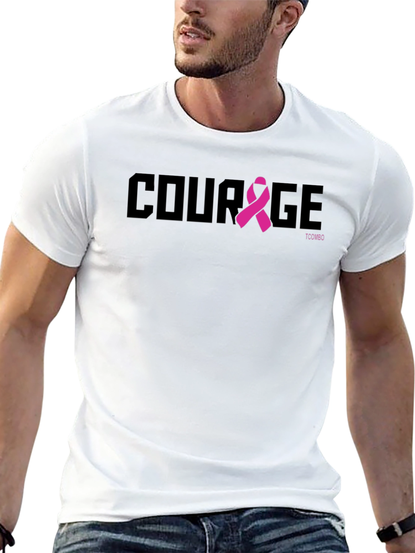 Courage Ribbon T-Shirt - Breast Cancer Awareness Tee