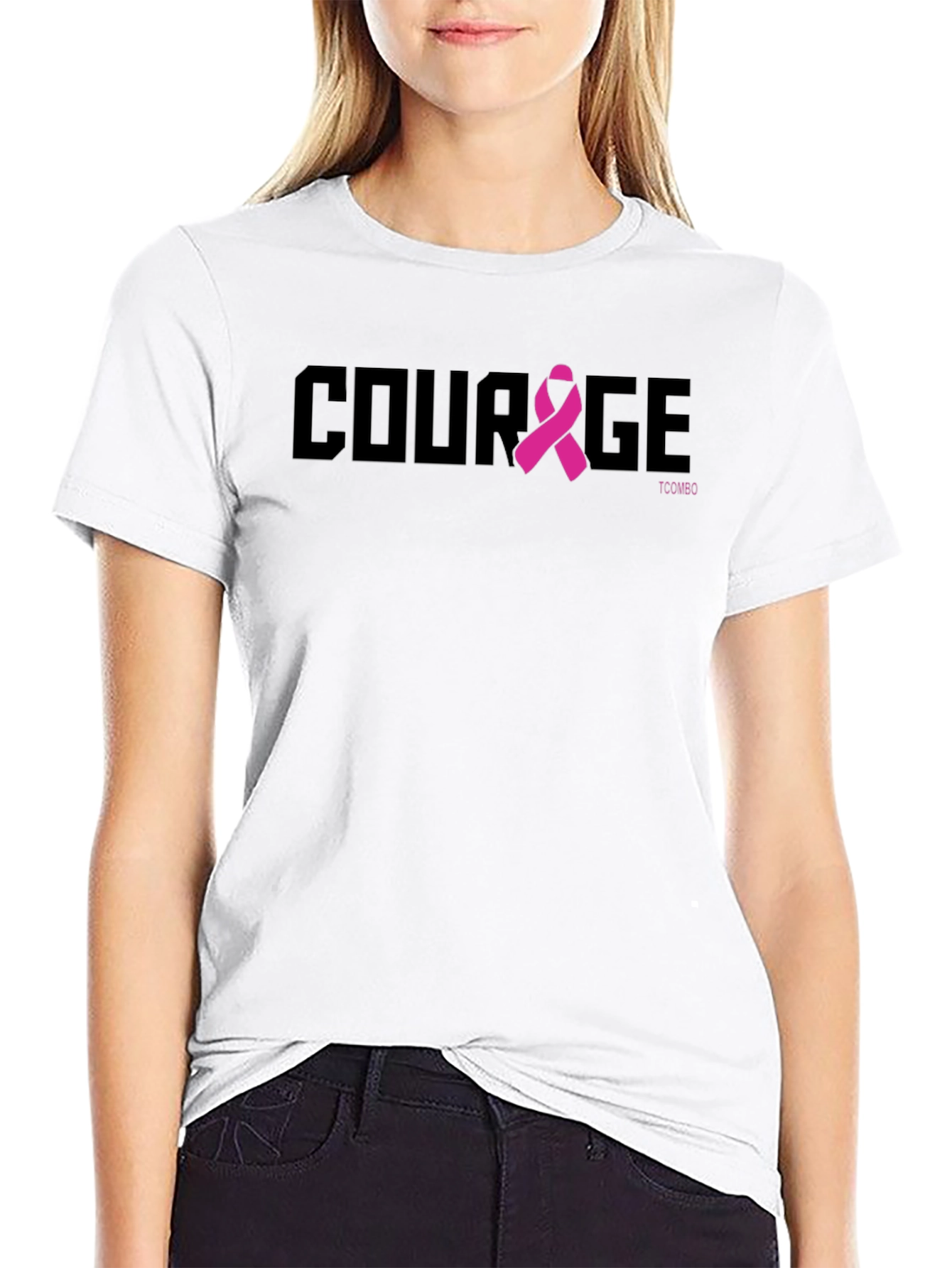 Courage Ribbon T-Shirt - Breast Cancer Awareness Tee