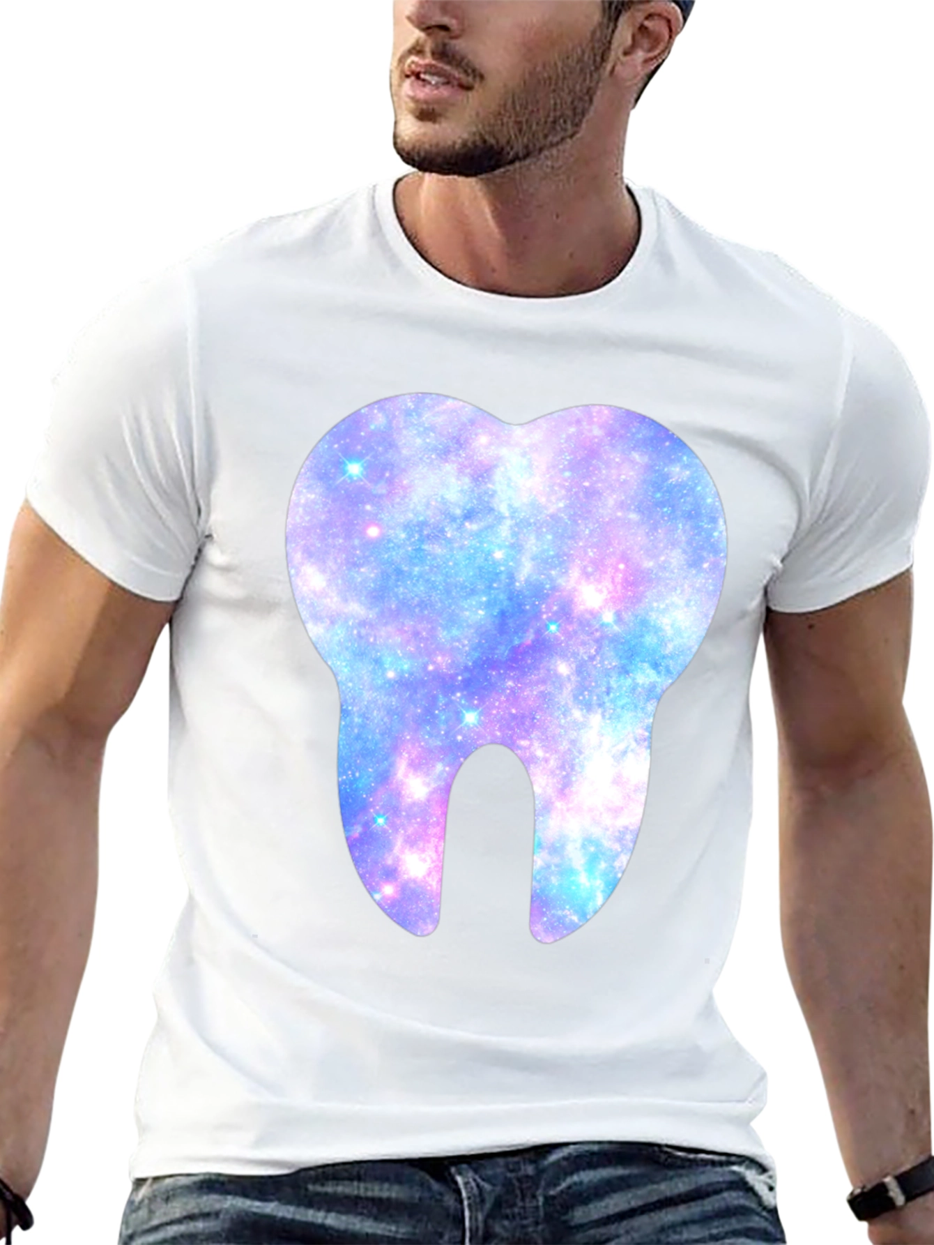 Galaxy Tooth Graphic Tee - Unique Dental Shirt