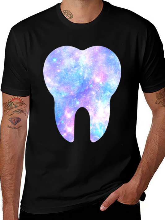 Galaxy Tooth Graphic Tee - Unique Dental Shirt